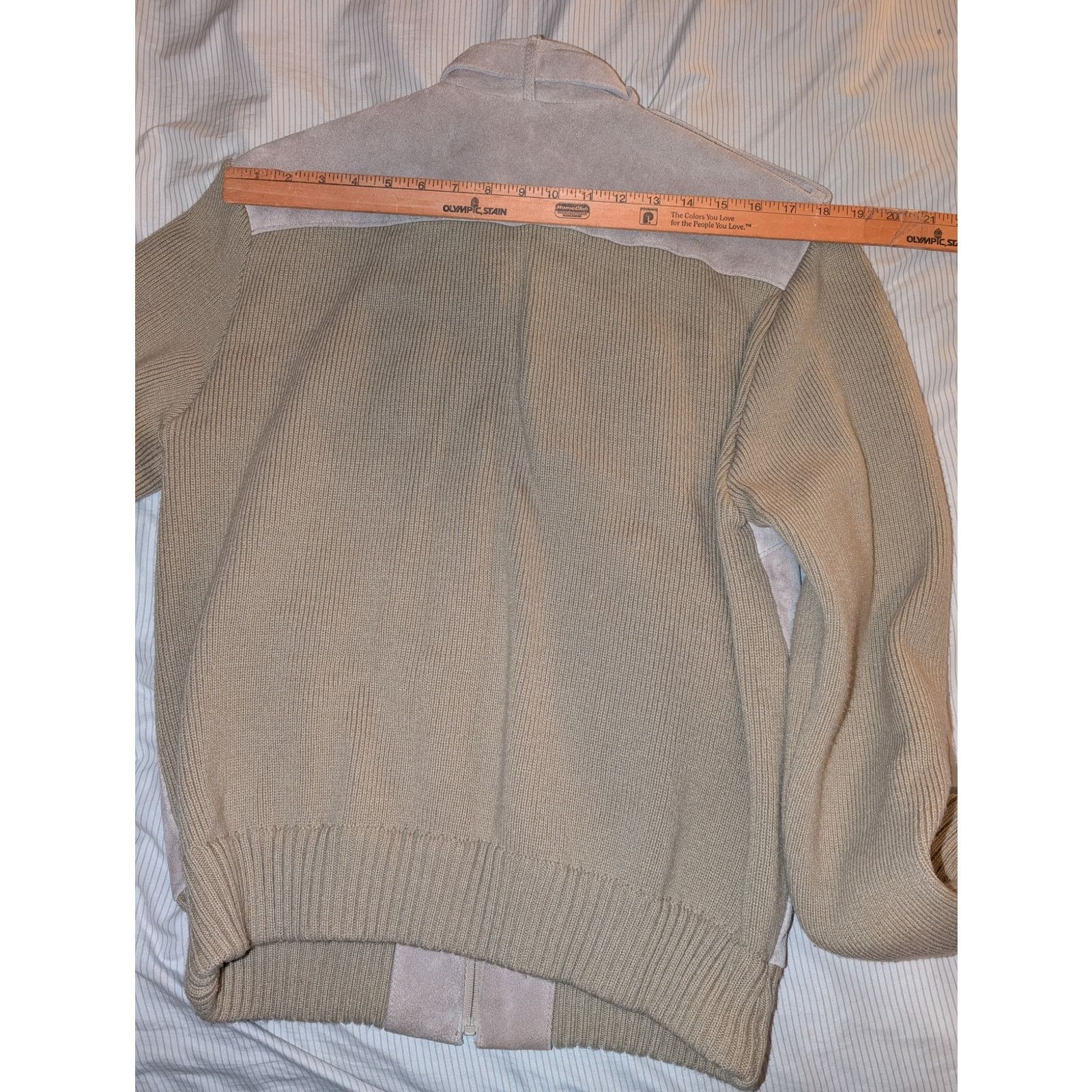 Members Only Vintage Leonardo Fini Suede Leather / Knitted Jacket Large Size US L / EU 52-54 / 3 - 5 Thumbnail