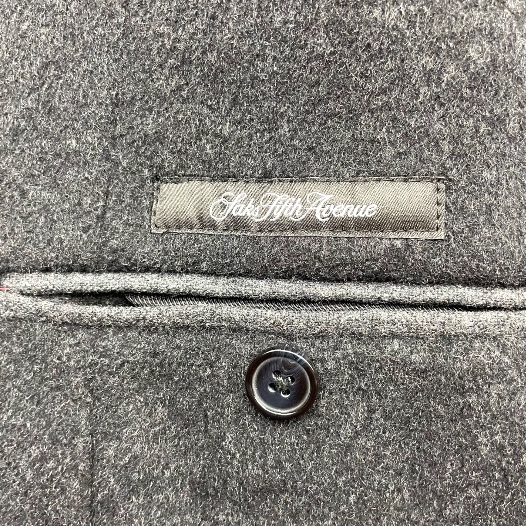 Saks Fifth Avenue Saks Fifth Avenue Men’s Overcoat Coat Wool Blend Charcoal Gray Large Trim Fit Lined Button Pockets Casual 3-Button Size US L / EU 52-54 / 3 - 3 Thumbnail