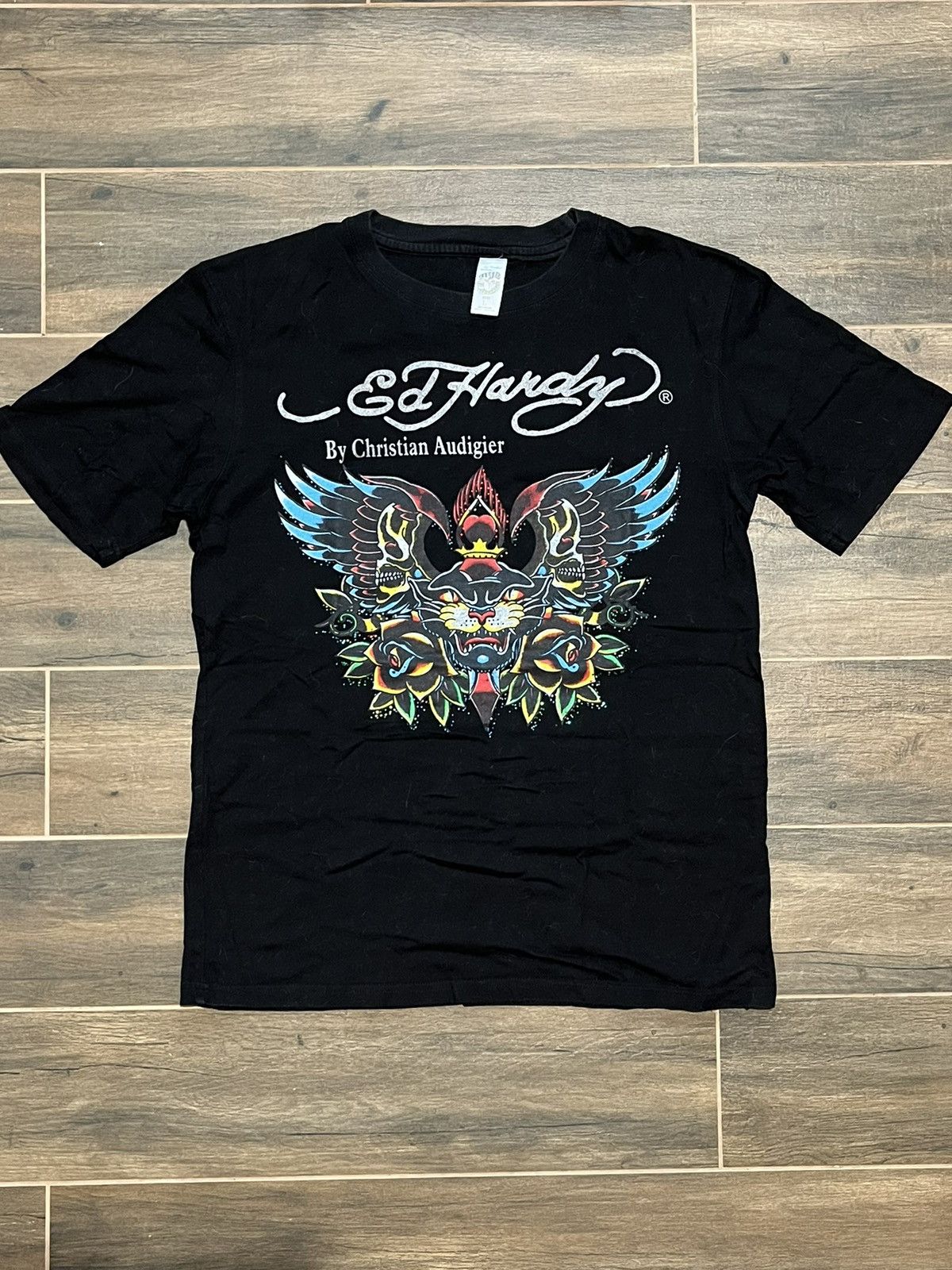 Christian Audigier × Ed Hardy Ed Hardy Tigers Audigier Y2K tshirt skull vintage affliciton Size US L / EU 52-54 / 3 - 1 Thumbnail