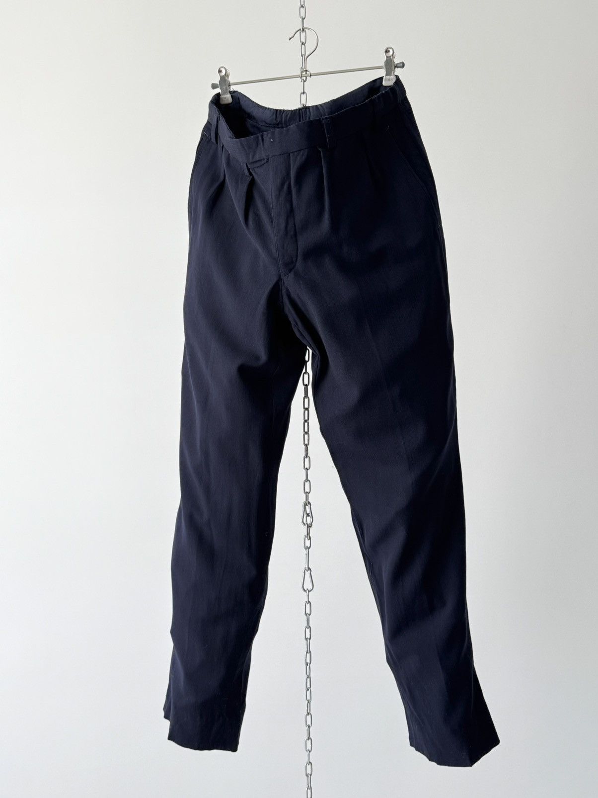 Japanese Brand ≈1950s Vintage French Faded Navy Suit Trousers Size US 32 / EU 48 - 3 Thumbnail