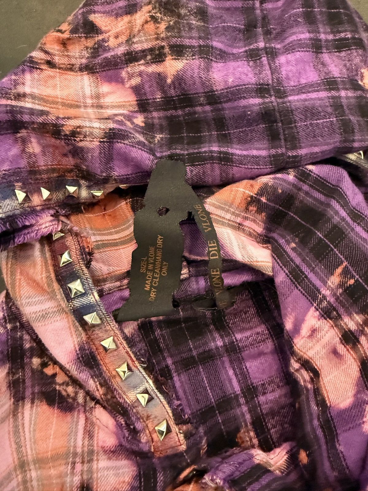 Vlone Vlone 18 Bleached Studded Flannel Size US L / EU 52-54 / 3 - 3 Thumbnail