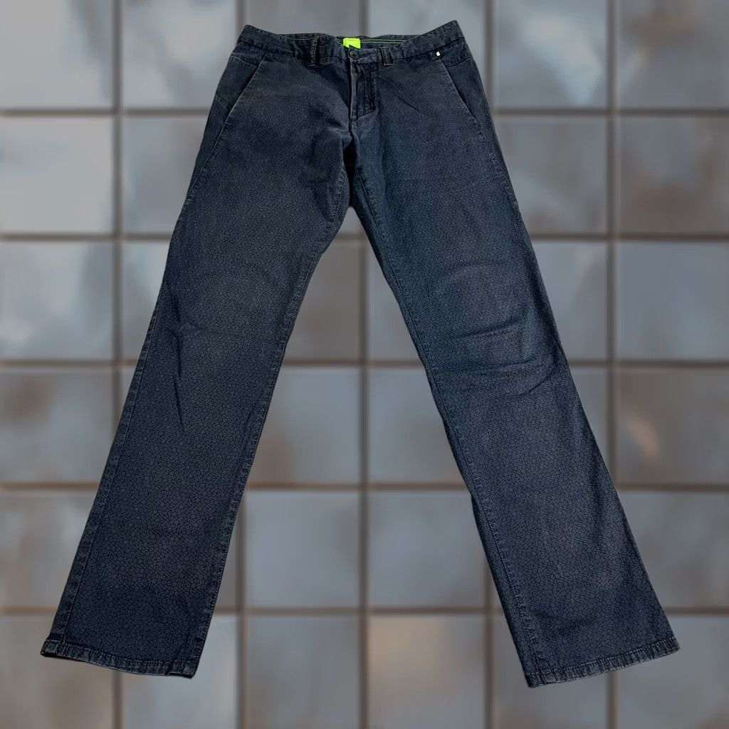 Hugo Boss Hugo Boss Mens Chino Trousers Pants Slim Tapered 32 Blue Modern Geometric Chino Trousers Slim 32 Mens Blue Size US 32 / EU 48 - 1 Thumbnail