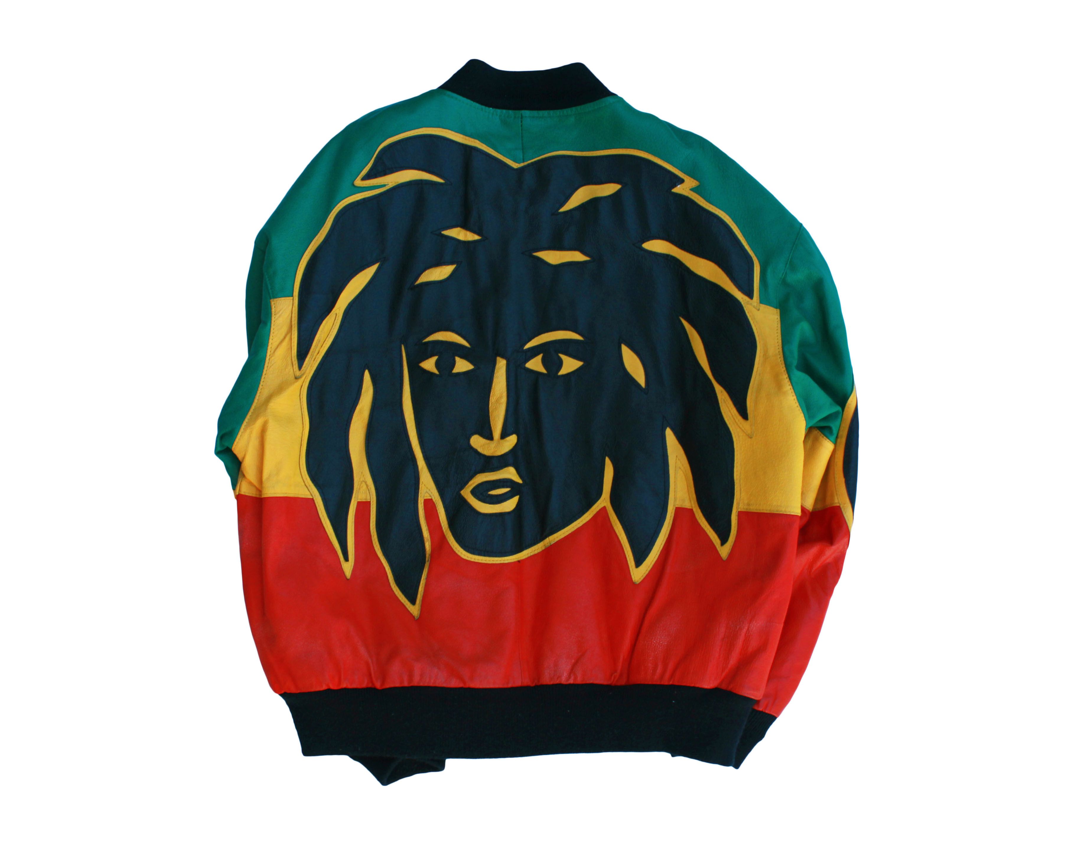 Michael Hoban 1991 MICHAEL HOBAN WHEREEMI RASTA LEATHER JACKET Size US L / EU 52-54 / 3 - 3 Thumbnail