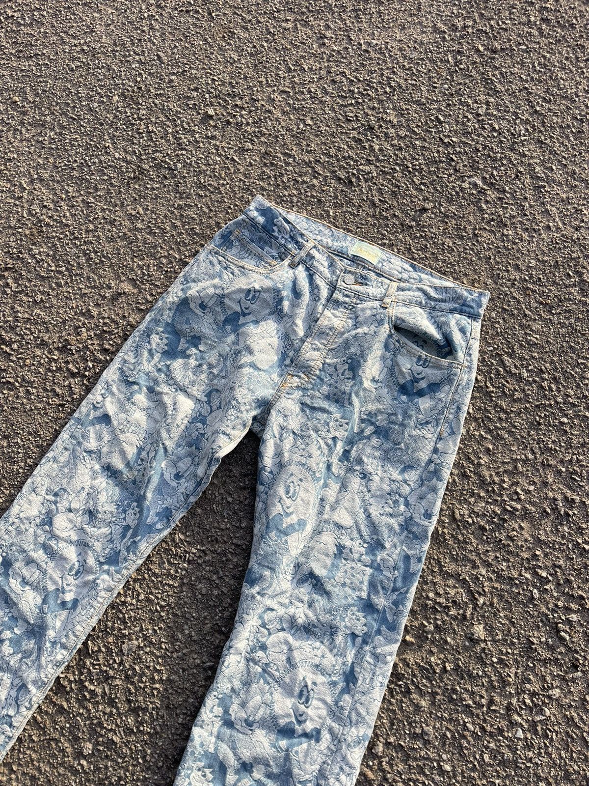 Aries Aries Acid Cartoon print denim jeans blue Size US 32 / EU 48 - 6 Thumbnail