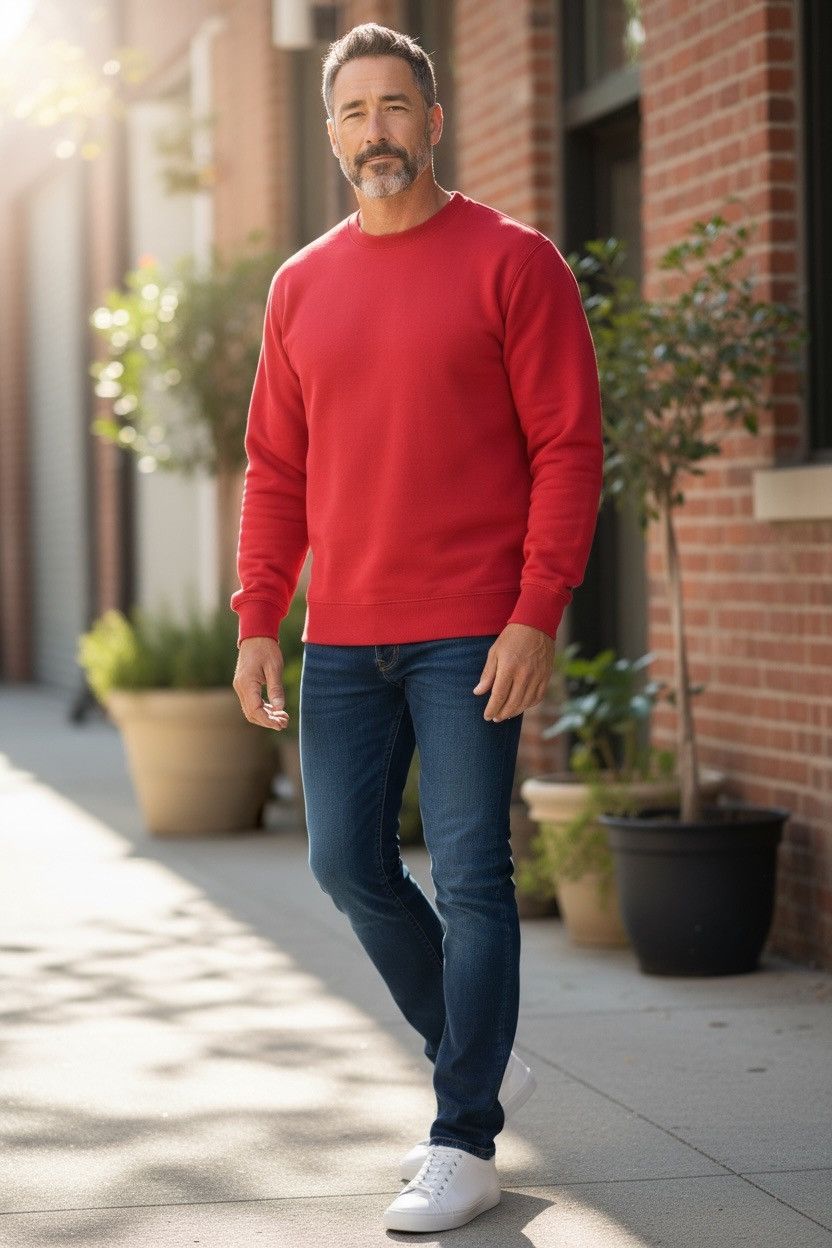 Lee Vintage Lee Heavyweight Sweatshirt Mens XL Red Cotton Blend Size US XL / EU 56 / 4 - 3 Thumbnail