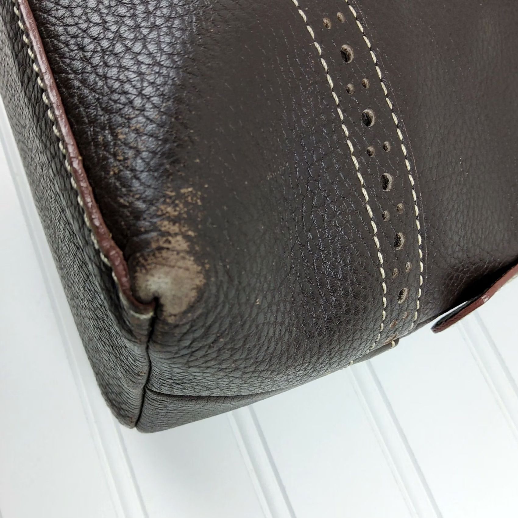 Dooney & Bourke Dooney & Bourke Pebbled Leather Satchel Shoulder Handbag Purse Brown Medium Women Bag Satchel Leather Brown Pebble Pattern 90s? Size ONE SIZE - 7 Thumbnail