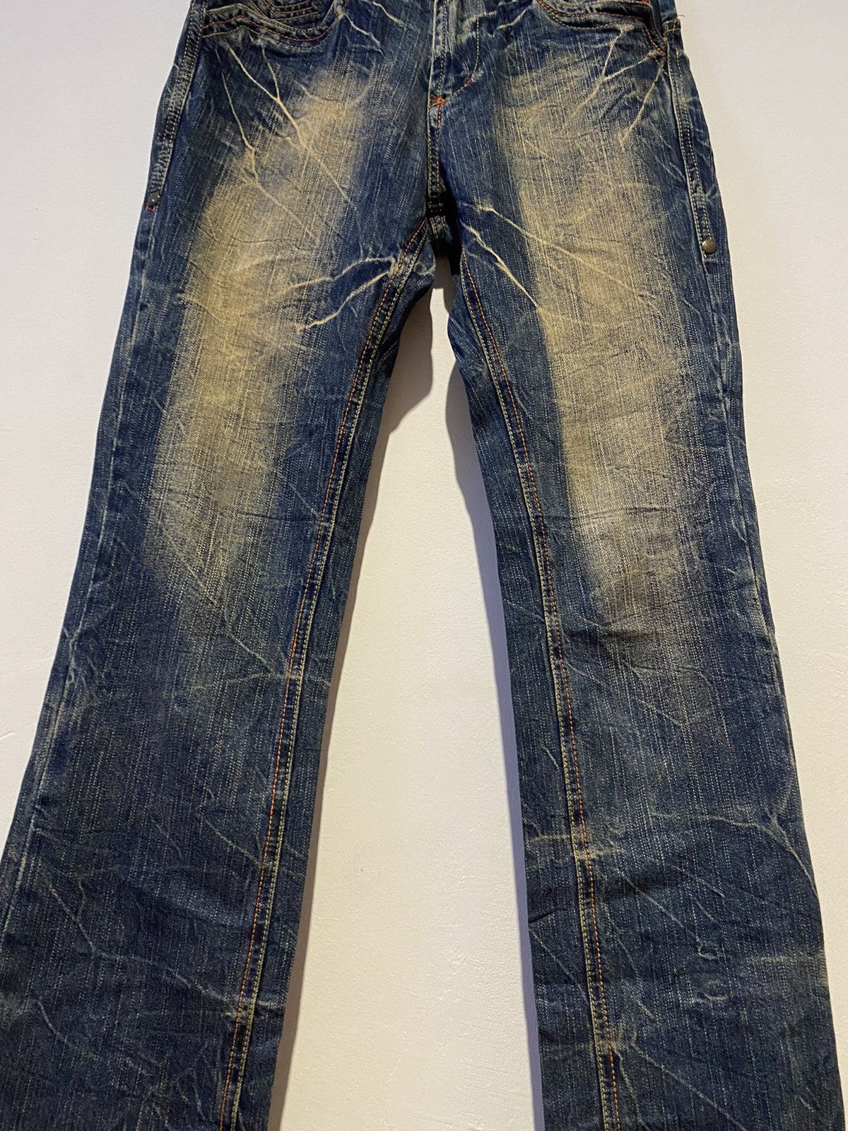 Japanese Brand Blow By Blue Distressed Denim Jeans Size US 30 / EU 46 - 3 Thumbnail
