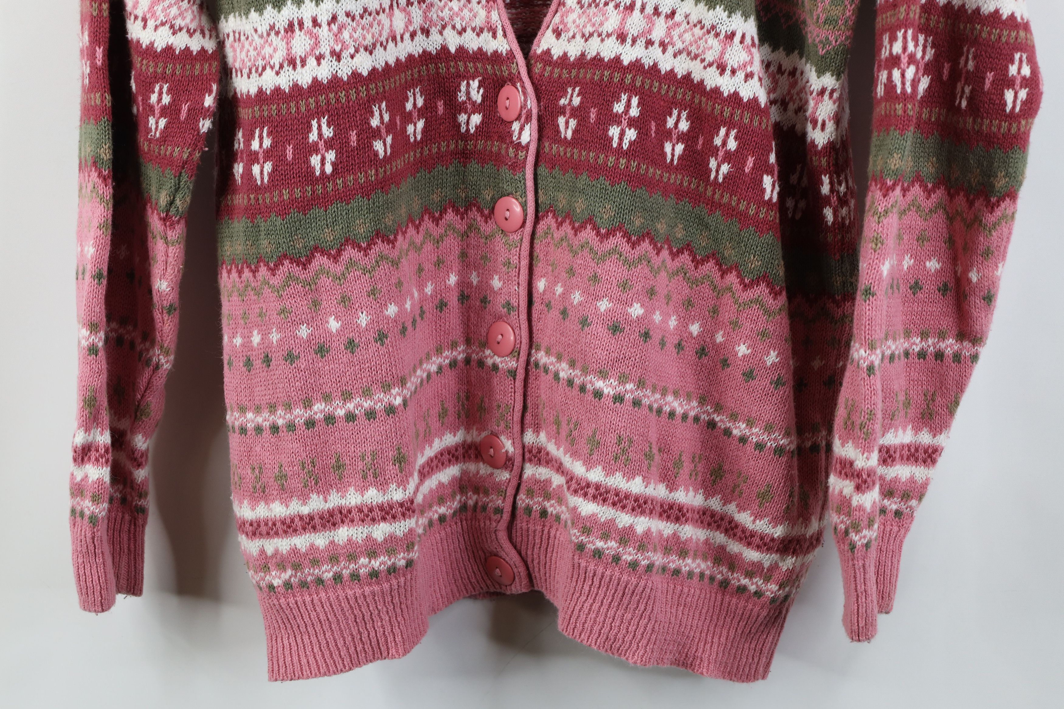 Vintage Vintage 90s Streetwear Fair Isle Knit Cardigan Sweater Size M / US 6-8 / IT 42-44 - 3 Thumbnail