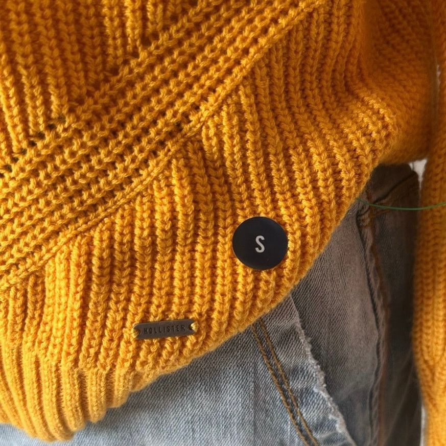 Hollister hollister mustard yellow knit long sleeve sweater Size S / US 4 / IT 40 - 2 Thumbnail