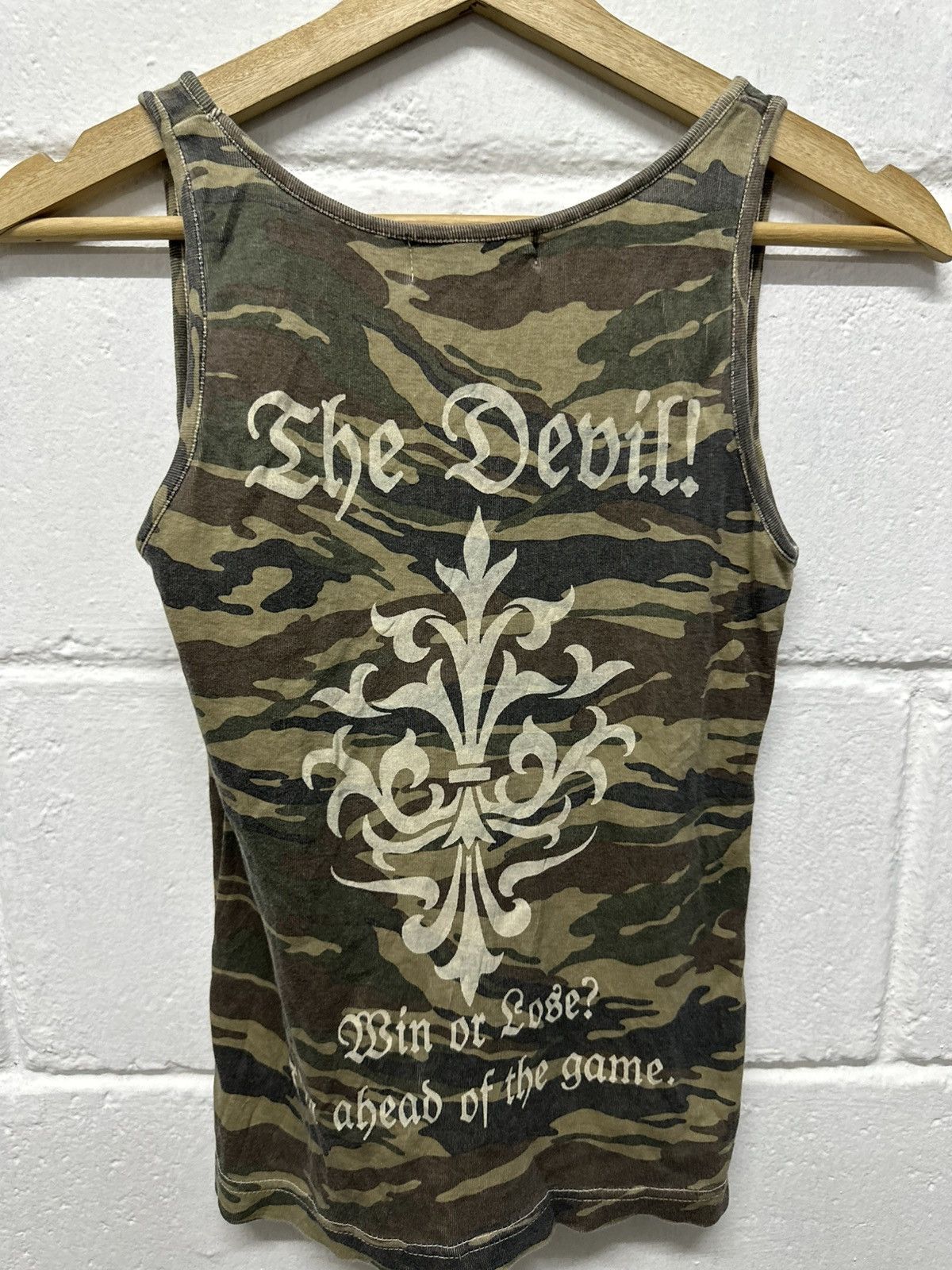 If Six Was Nine × Japanese Brand Japanese Designer Cecil McBee Camo The Devil Cross Tank Top Size US XXS / EU 40 - 3 Thumbnail