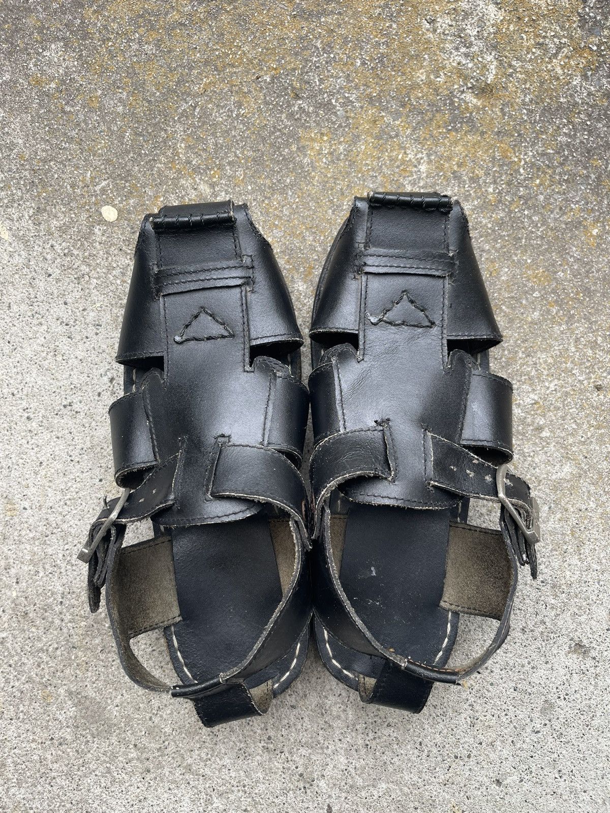 Handmade leather gladiator scroll sandals punk lug sole brat