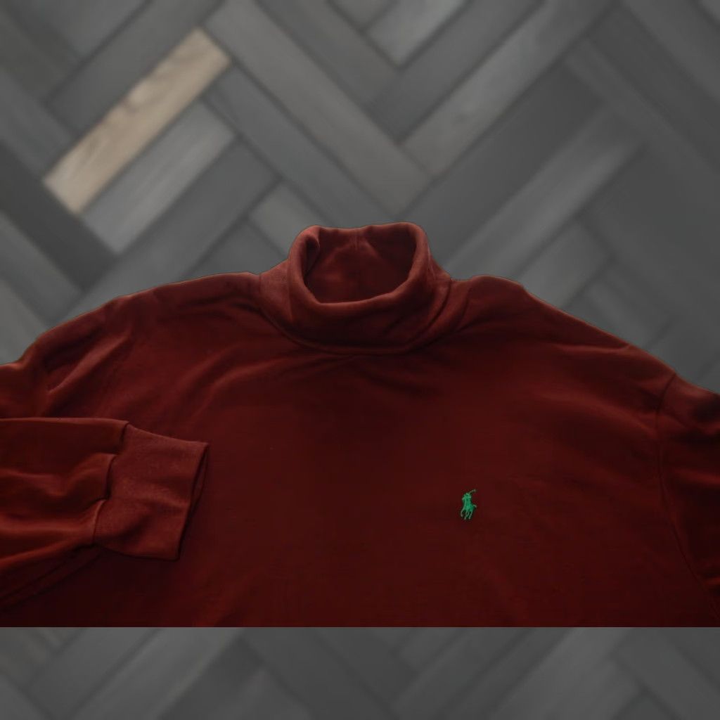 Polo Ralph Lauren VINTAGE Polo Ralph Lauren Sweater Men XLT Big & Tall USA Made Red Cotton Turtleneck Pullover Mens Size US XL / EU 56 / 4 - 1 Thumbnail