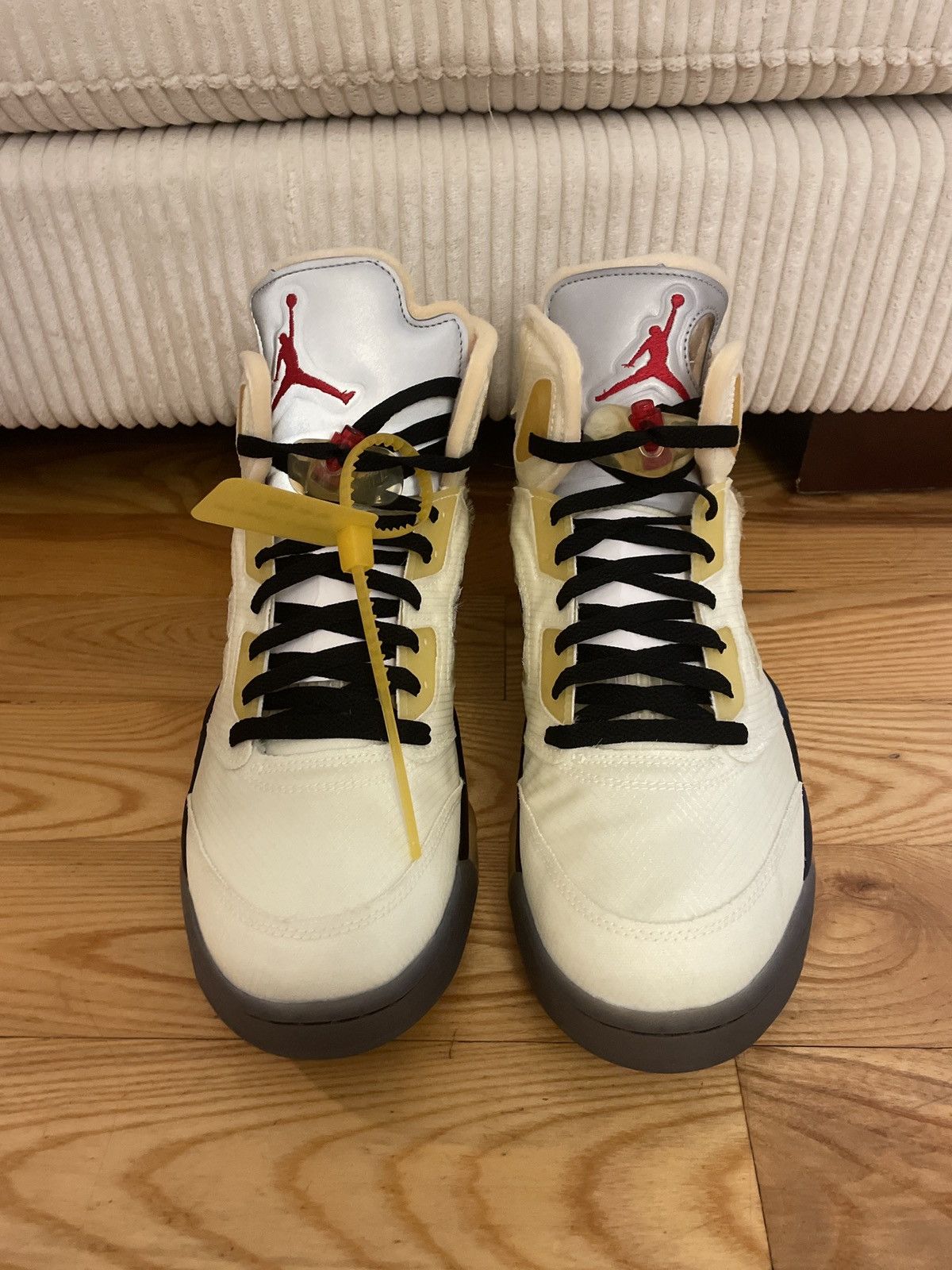 Jordan Brand × Off-White Jordan 5 Retro Off-White Sail Size US 12 / EU 45 - 3 Thumbnail