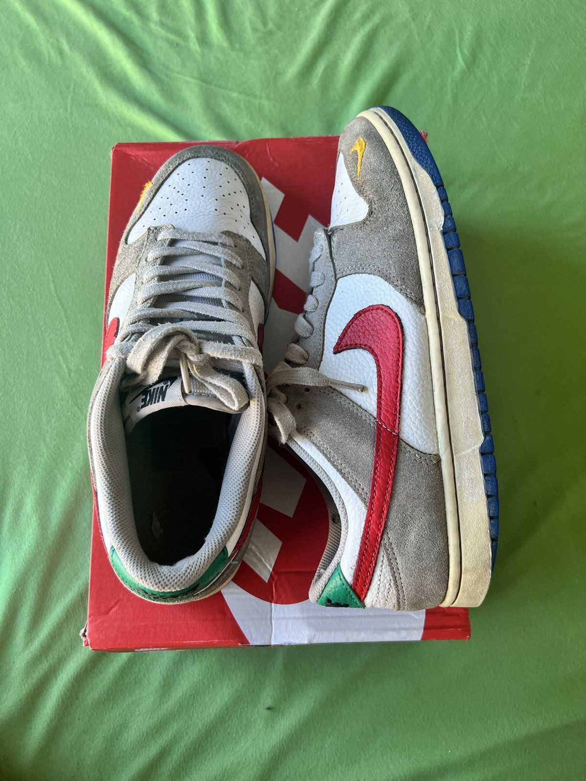 Nike Nike Dunk Low Light Iron Ore Red Blue Size US 12 / EU 45 - 6 Thumbnail