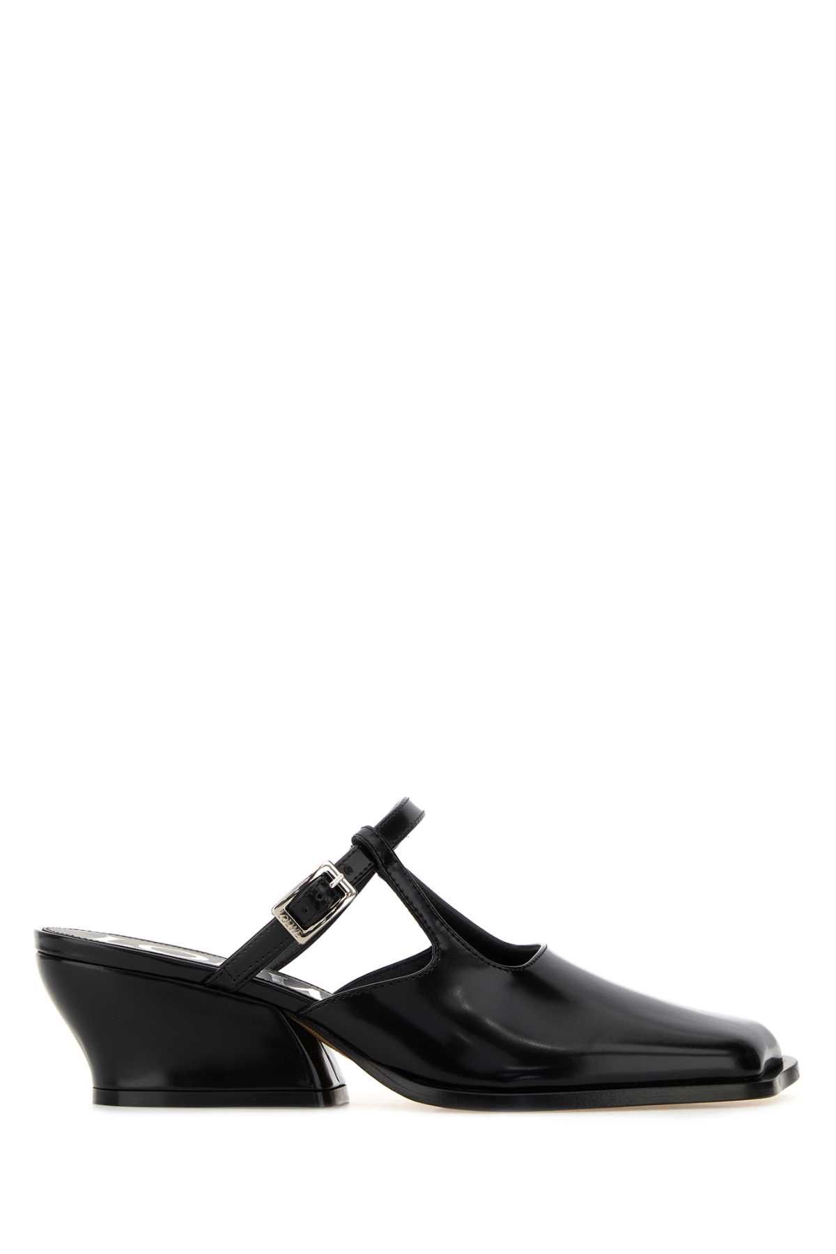 Loewe Black Leather Onda Mules Size US 10 / IT 40 - 1 Thumbnail