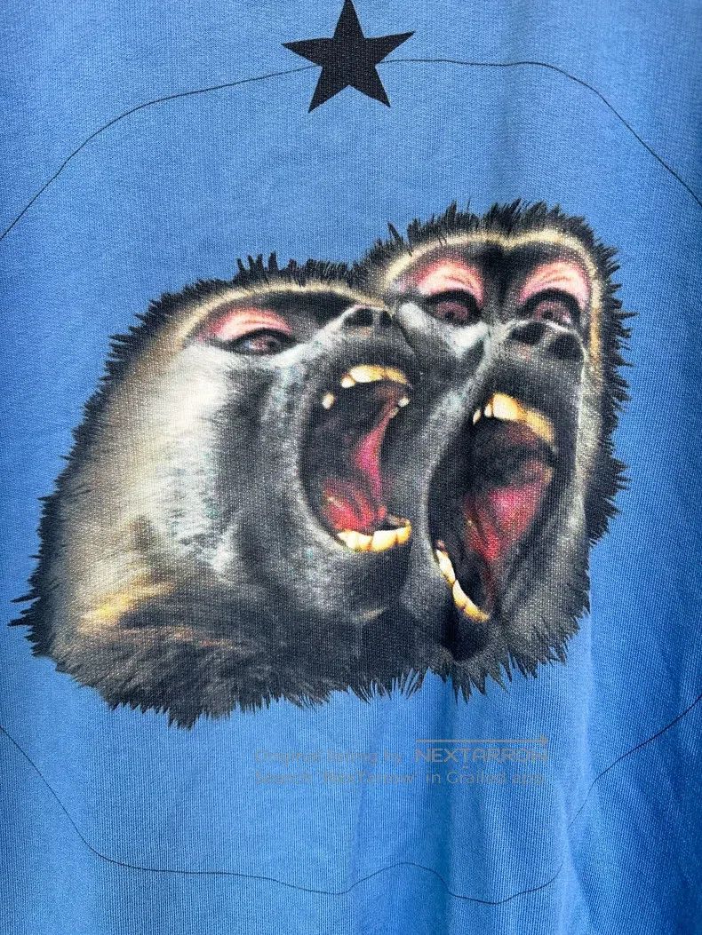Givenchy Givenchy Blue double monkey fleece crewneck sweatshirt Size US L / EU 52-54 / 3 - 2 Thumbnail
