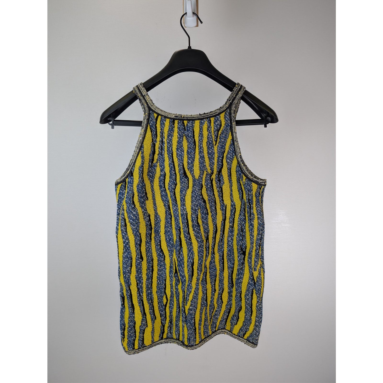 Bottega Veneta o1rshd1 Animal Jacquard Tank Top in Yellow / Blue Size US S / EU 44-46 / 1 - 9 Thumbnail