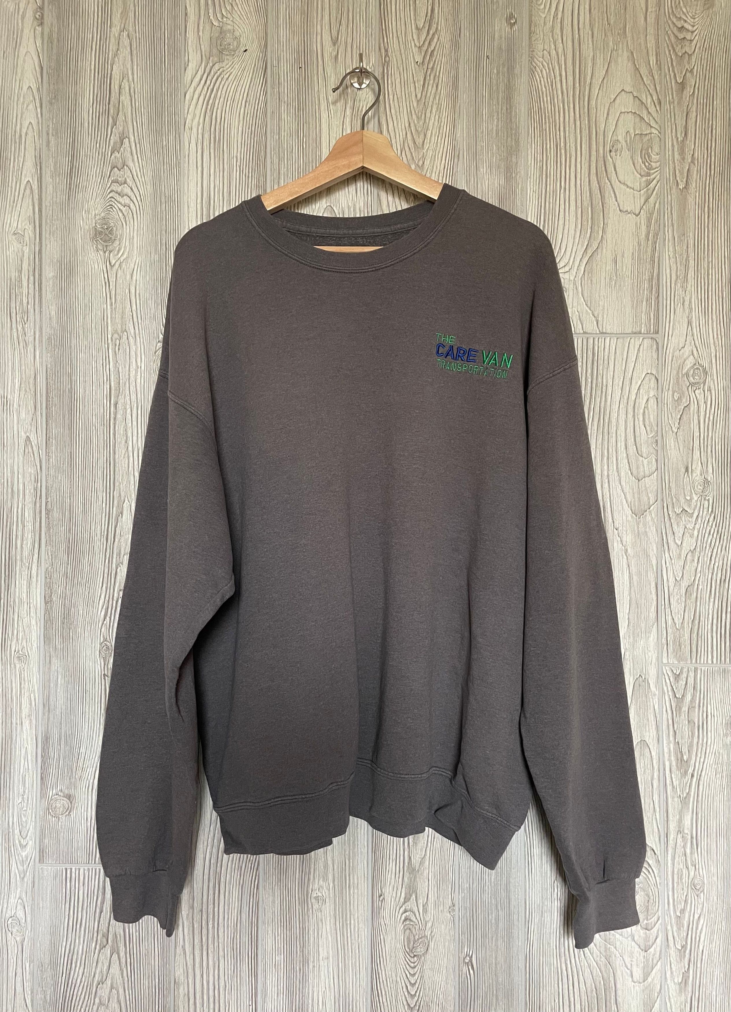Vintage Vintage Faded Grey Crewneck "Care Van" Size US XL / EU 56 / 4 - 1 Thumbnail