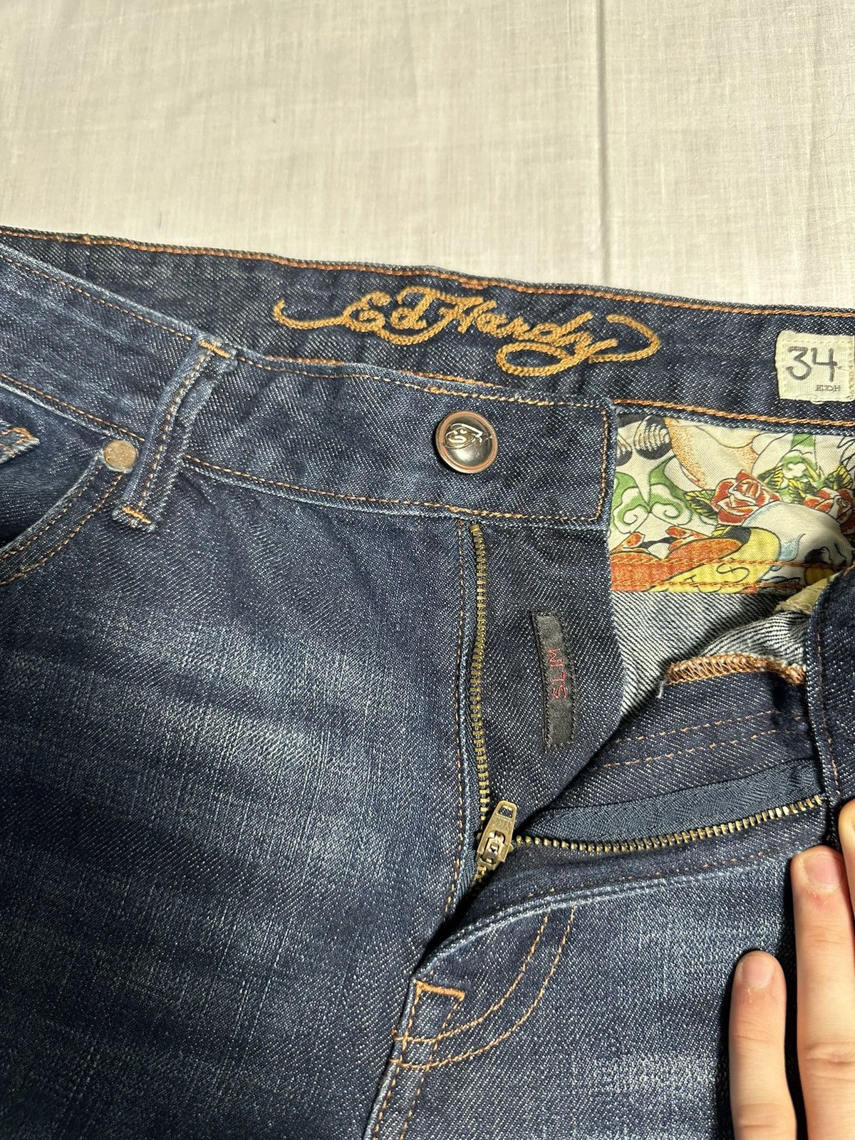 Christian Audigier × Ed Hardy × Vintage Y2K Ed Hardy Jeans Size US 34 / EU 50 - 7 Thumbnail