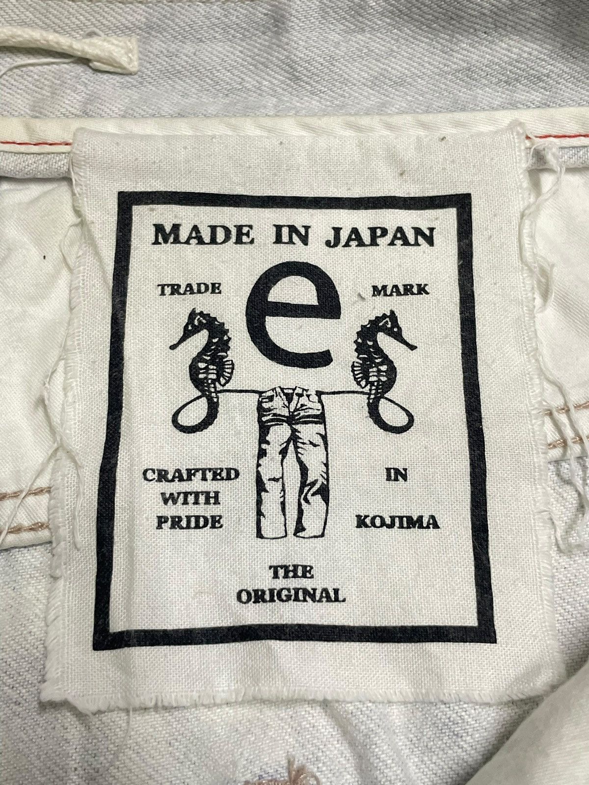 KOJIMA GENES Japanese Denim E Jeans by Kojima Ripped Punk Style Designer Size US 33 - 11 Thumbnail