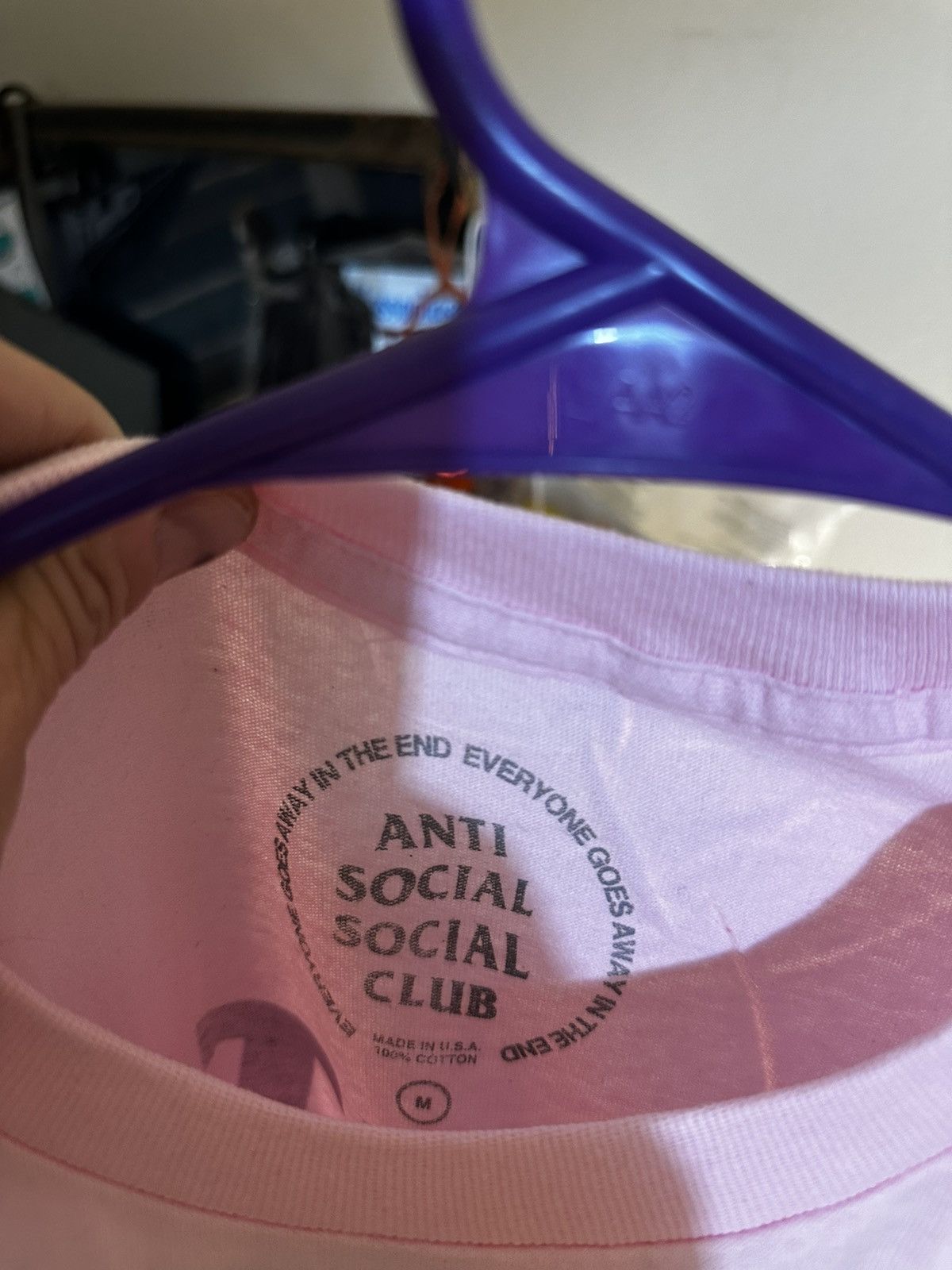 Anti Social Social Club × Designer PINK WITH BLACK ROSES ANTISOCIAL TEE Size US M / EU 48-50 / 2 - 3 Thumbnail