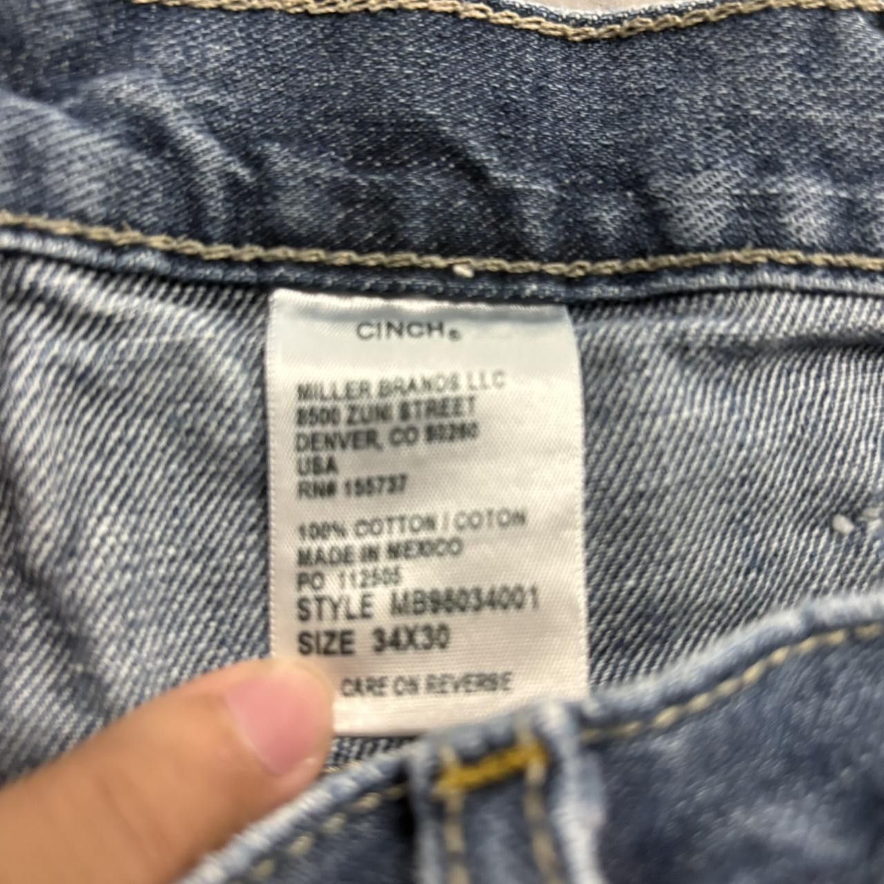 CINCH Crazy Vintage Y2K 2000s Grunge Baggy Streetwear Skater Cinch Medium Wash Denim Jeans! Size US 34 / EU 50 - 7 Thumbnail