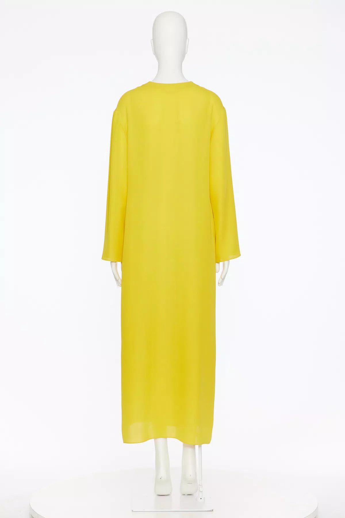 Valentino o1s1wg110925 Georgette Kaftan Dress in Bright Yellow Size M / US 6-8 / IT 42-44 - 4 Thumbnail