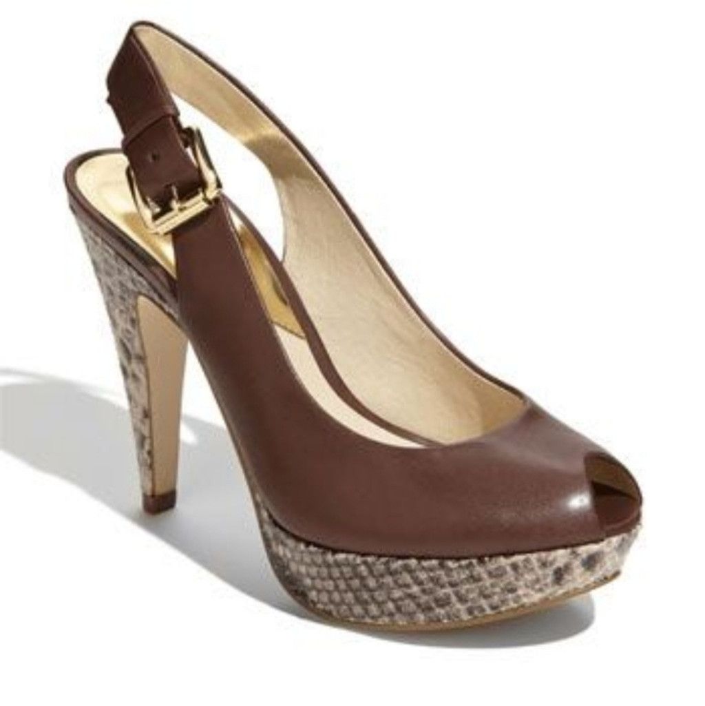 Michael Kors 🌸Michael Kors Snakeskin Slingback Heels! Size 6.5 Size US 6.5 / IT 36.5 - 1 Thumbnail