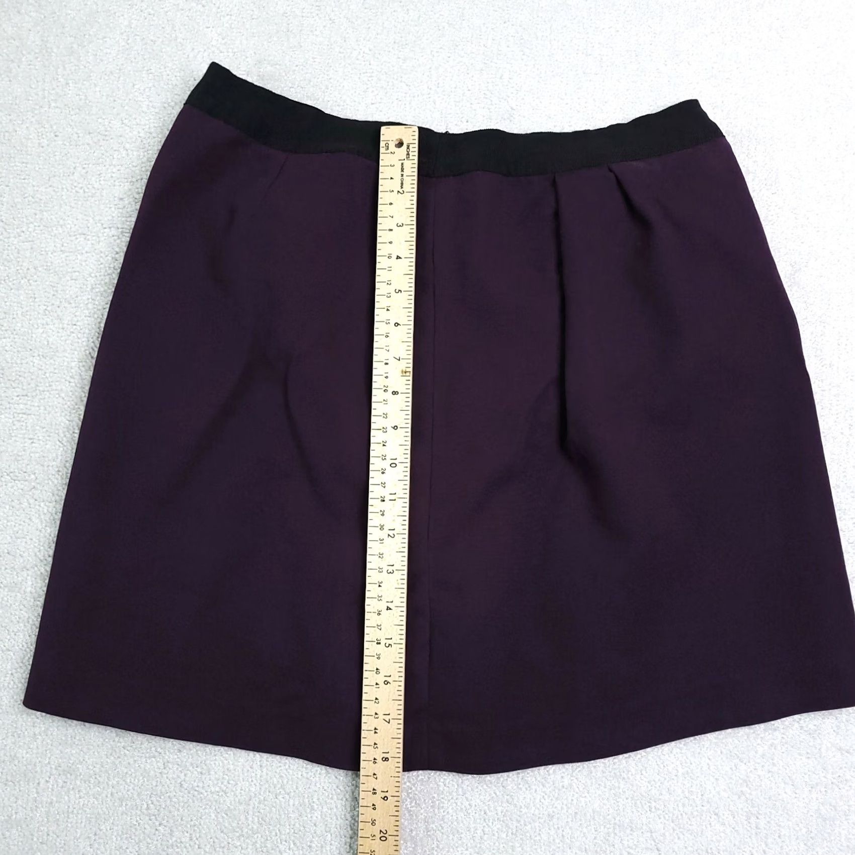 Gap VINTAGE Gap Stretch Lined Mini Skirt Women's 14 Purple Pleated Zip Pocket Skirt Size 36" / US 14 / IT 50 - 6 Thumbnail