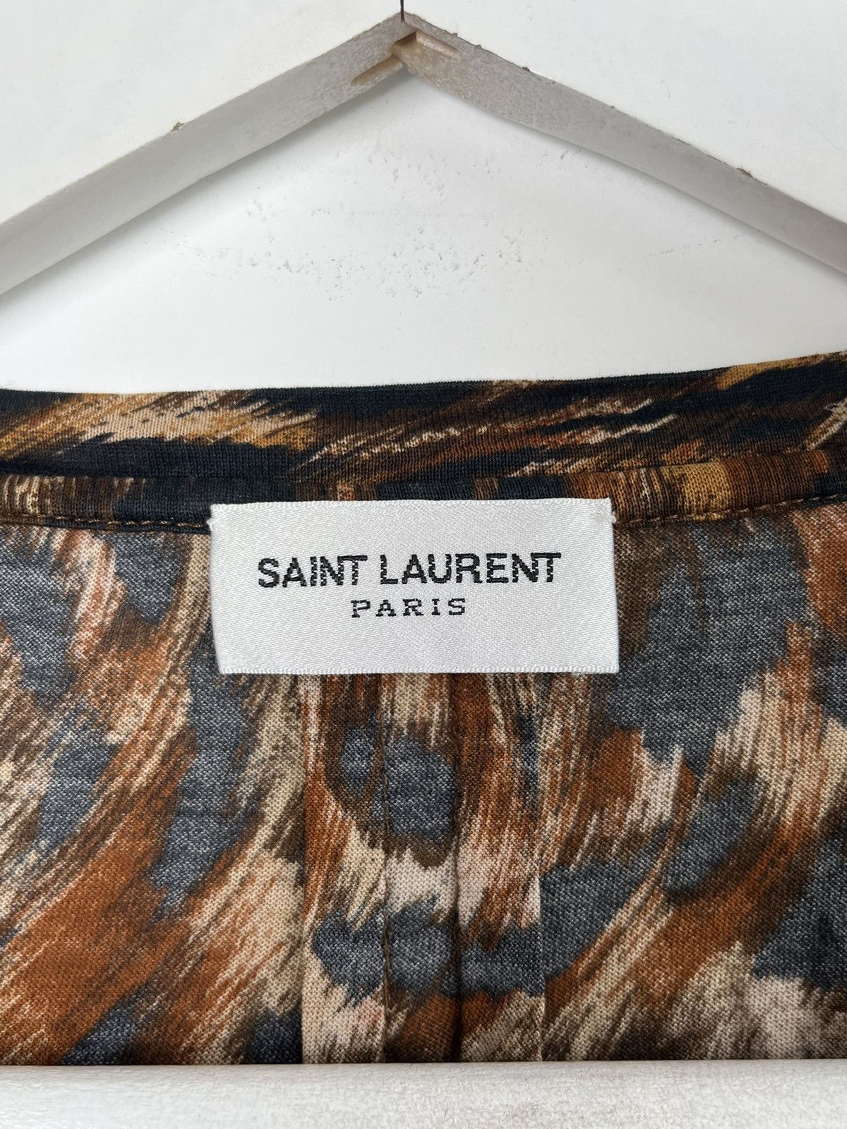 FW16 Saint Laurent Paris Leopard Pattern Tee by Hedi Slimane