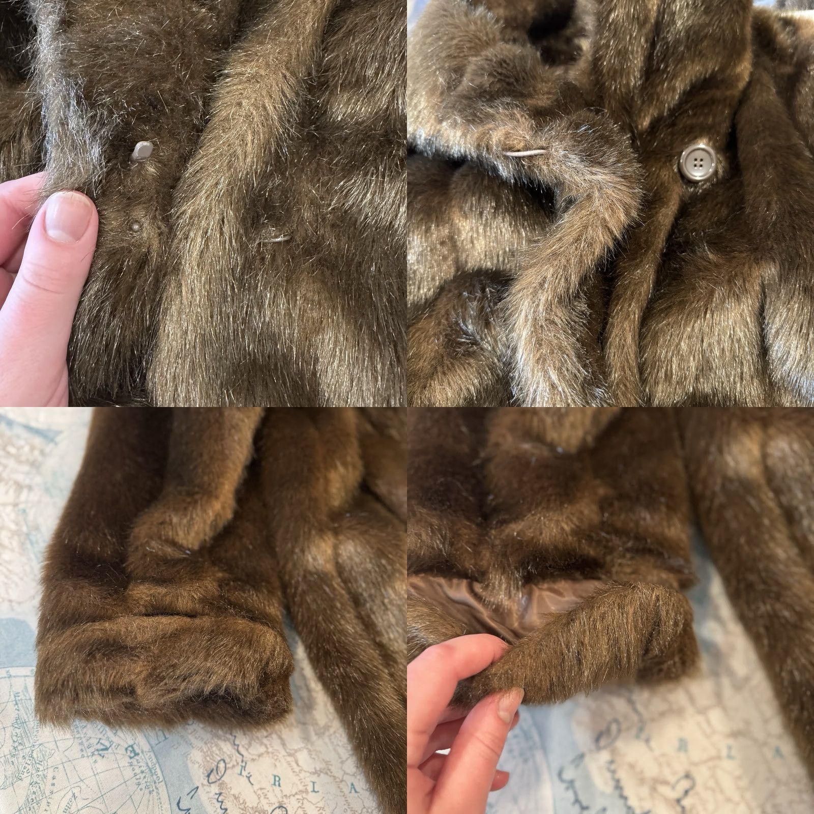 Vintage VINTAGE Dennis Basso Brown Faux Fur Coat Women's Sz 2X Old Money Designer Classic HookFront Size XXL / US 16-18 / IT 52-54 - 8 Thumbnail