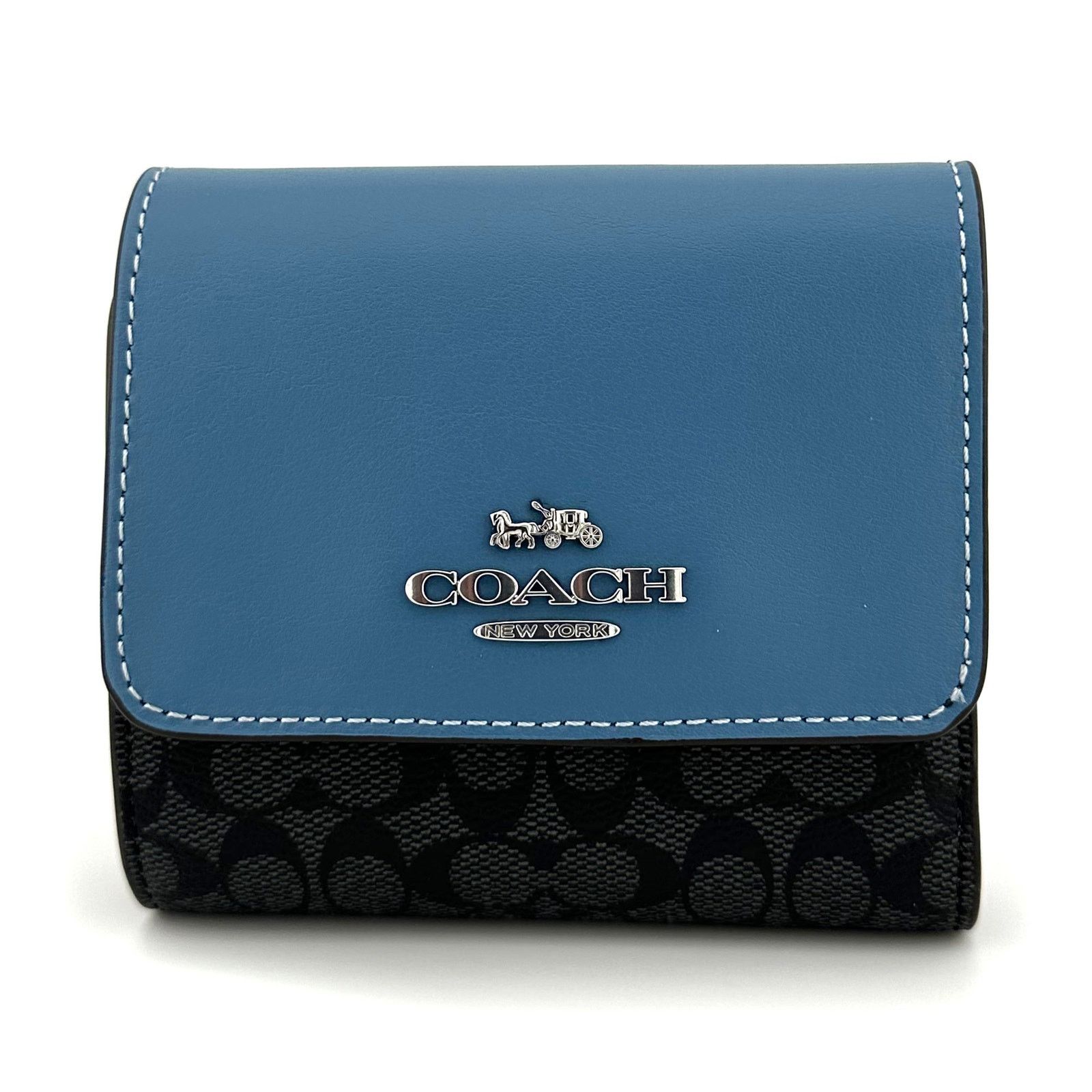 Coach Coach Small Trifold Wallet Signature Canvas Light Mist CF369 Size ONE SIZE - 1 Thumbnail