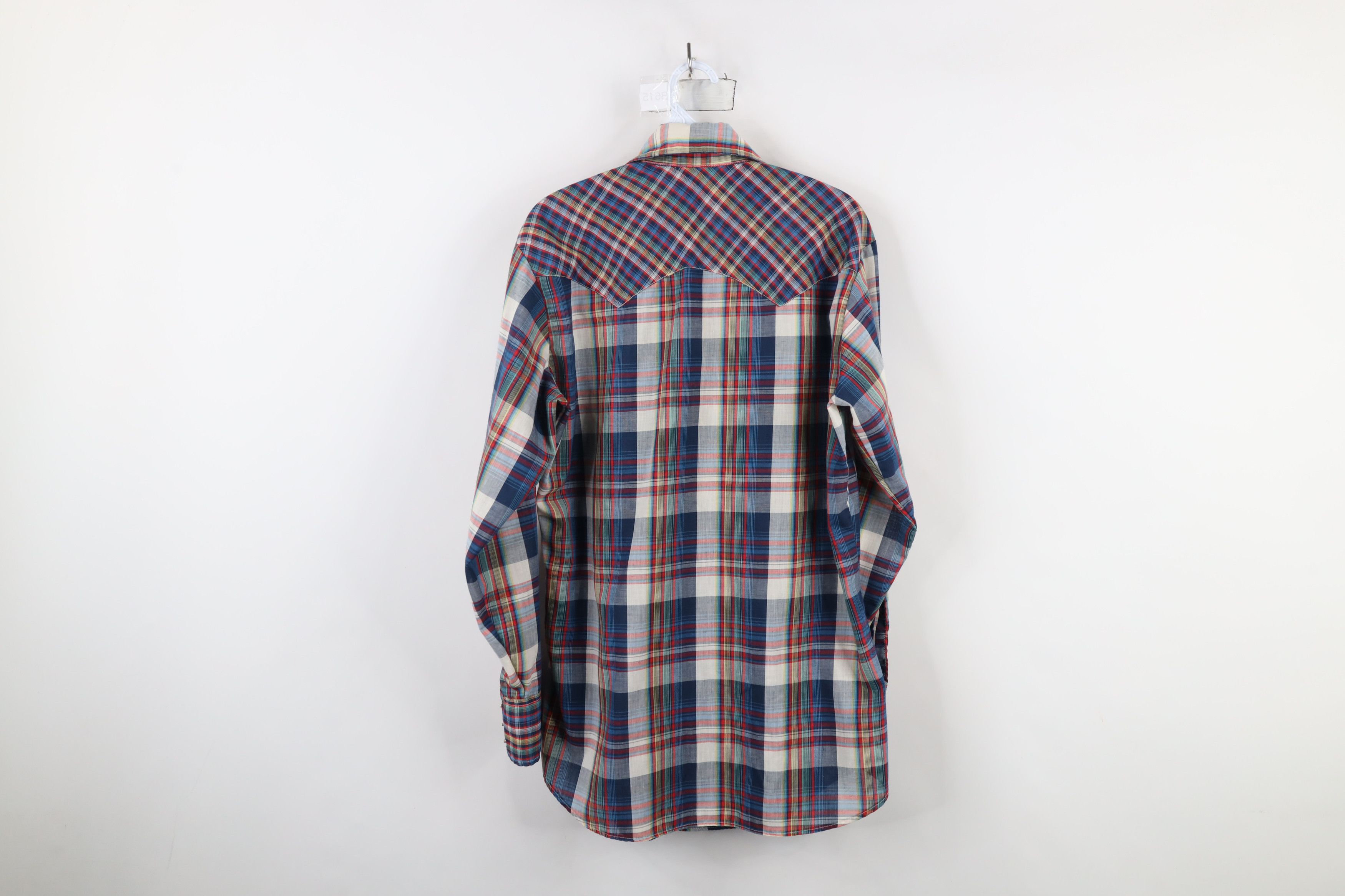 Levi's × Vintage Vintage 70s Levis Plaid Western Cowboy Snap Button Shirt USA Size US M / EU 48-50 / 2 - 9 Thumbnail