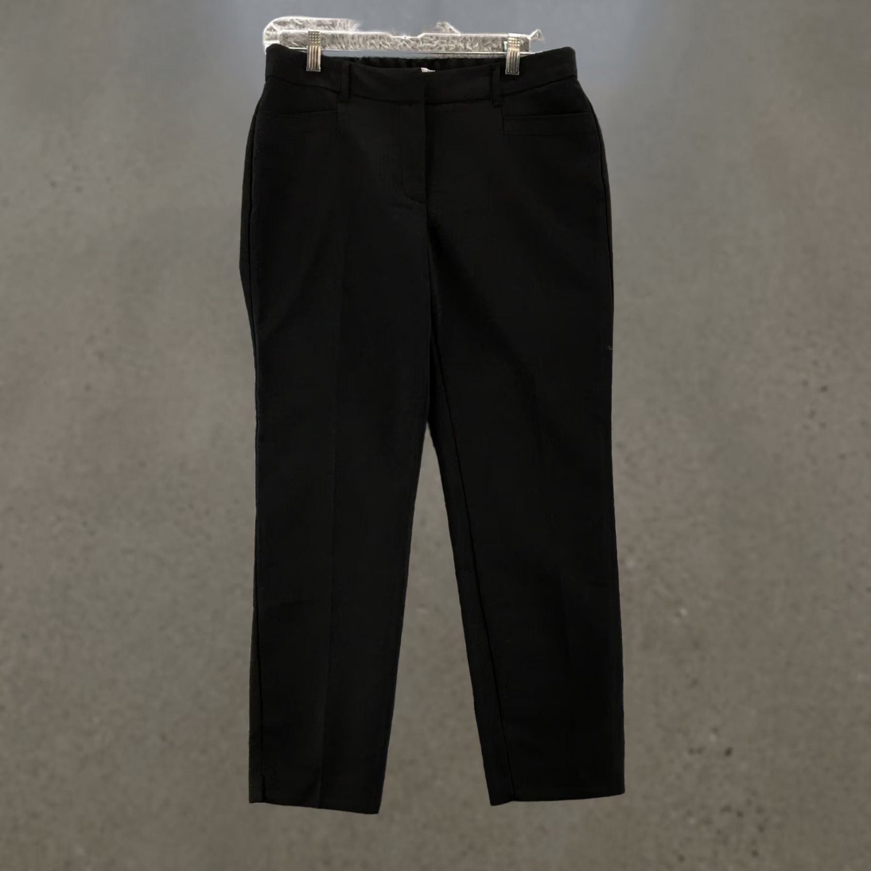 Vintage Dana Buchman Dress Pants Womens 6 Black Mid Rise Zip Fly Belted Straight Trousers Pants Size 28" / US 6 / IT 42 - 1 Thumbnail