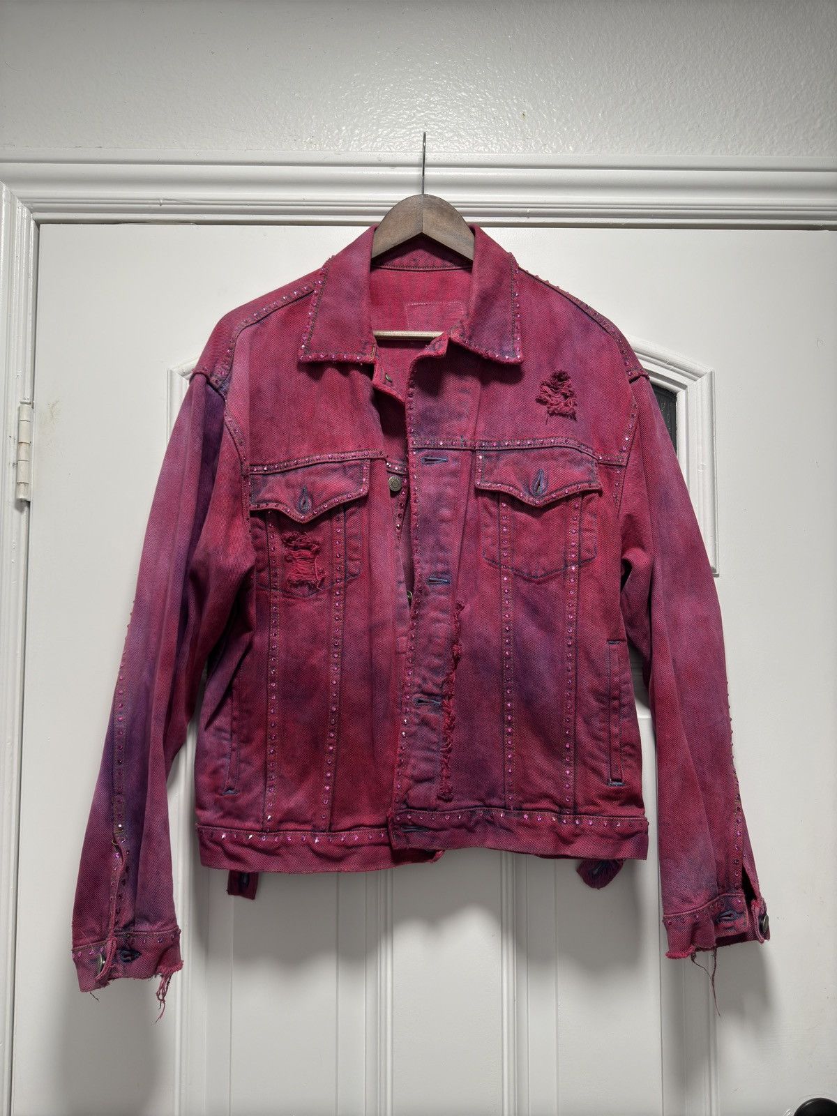 Gap Custom Dyed Swarovski Denim Jacket Size US M / EU 48-50 / 2 - 1 Thumbnail