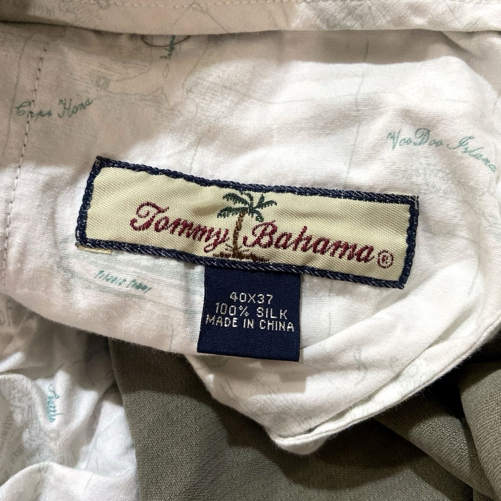 Tommy Bahama Tommy Bahama Green Silk Chino Pants Men 40x37 Relaxed Fit St Thomas Size US 29 - 2 Thumbnail