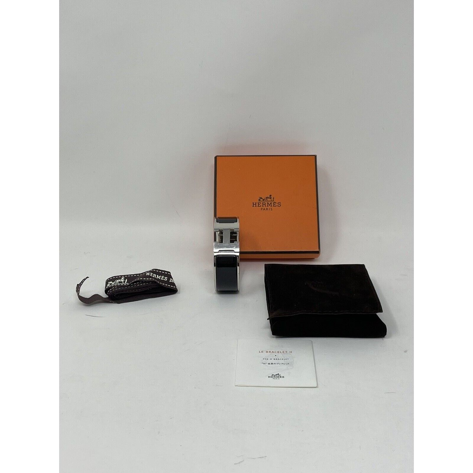 Hermes Hermes Clic Clac H Bracelet Black and Silver Size ONE SIZE - 1 Thumbnail