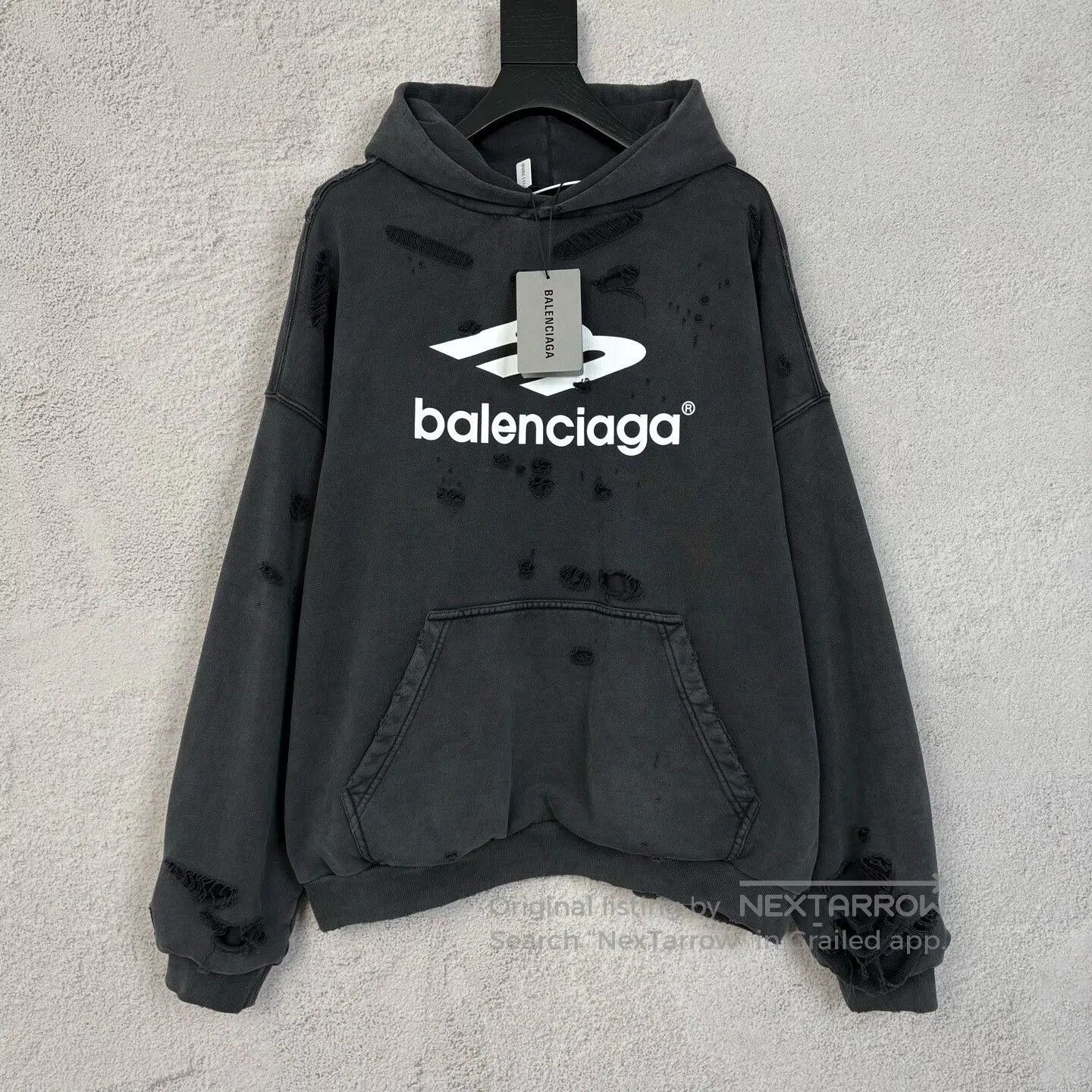 Balenciaga balenciaga distressed black hoodie size L. Size US L / EU 52-54 / 3 - 1 Thumbnail