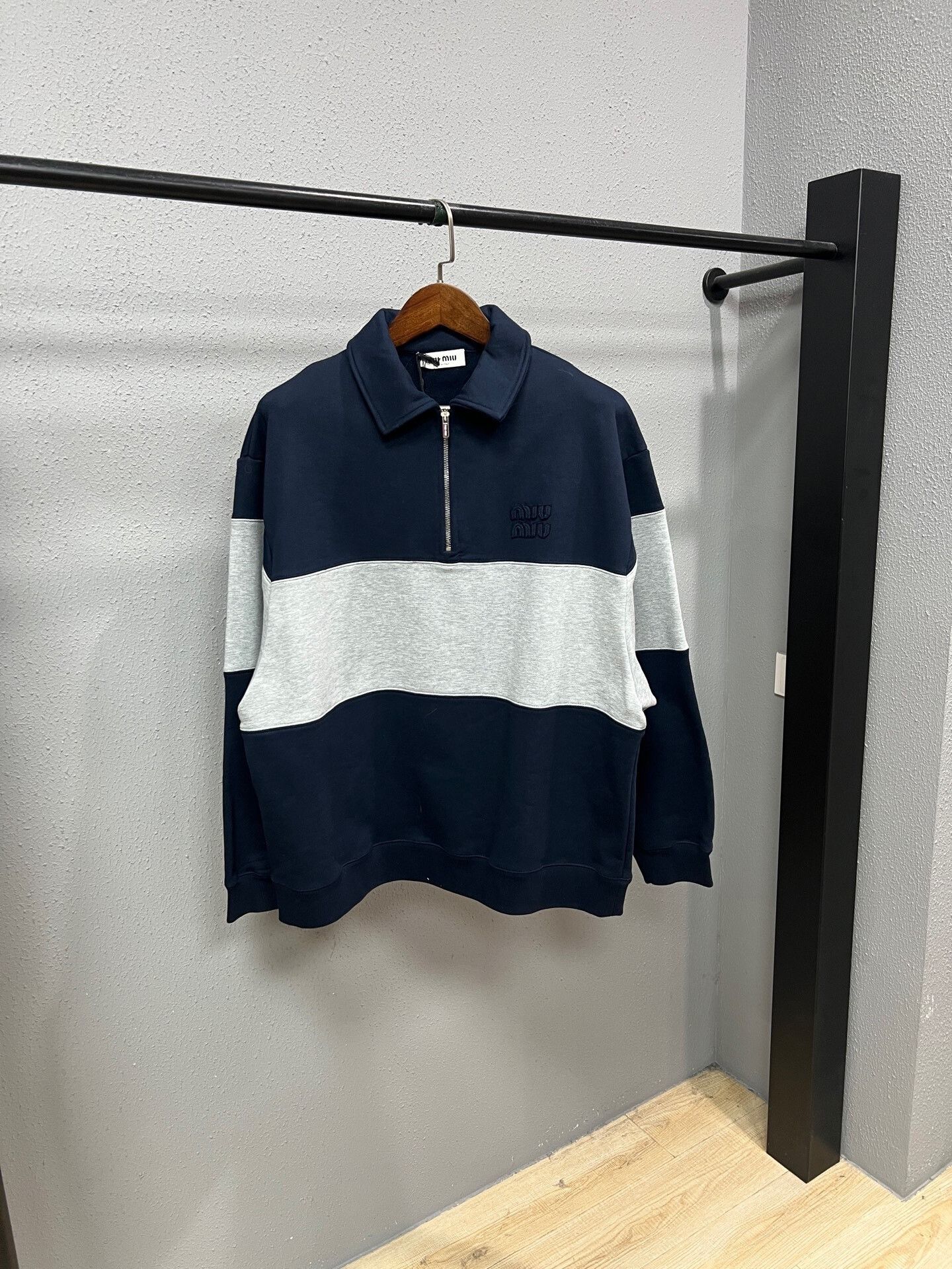 miumiu color-block half-zip sweatshirt
