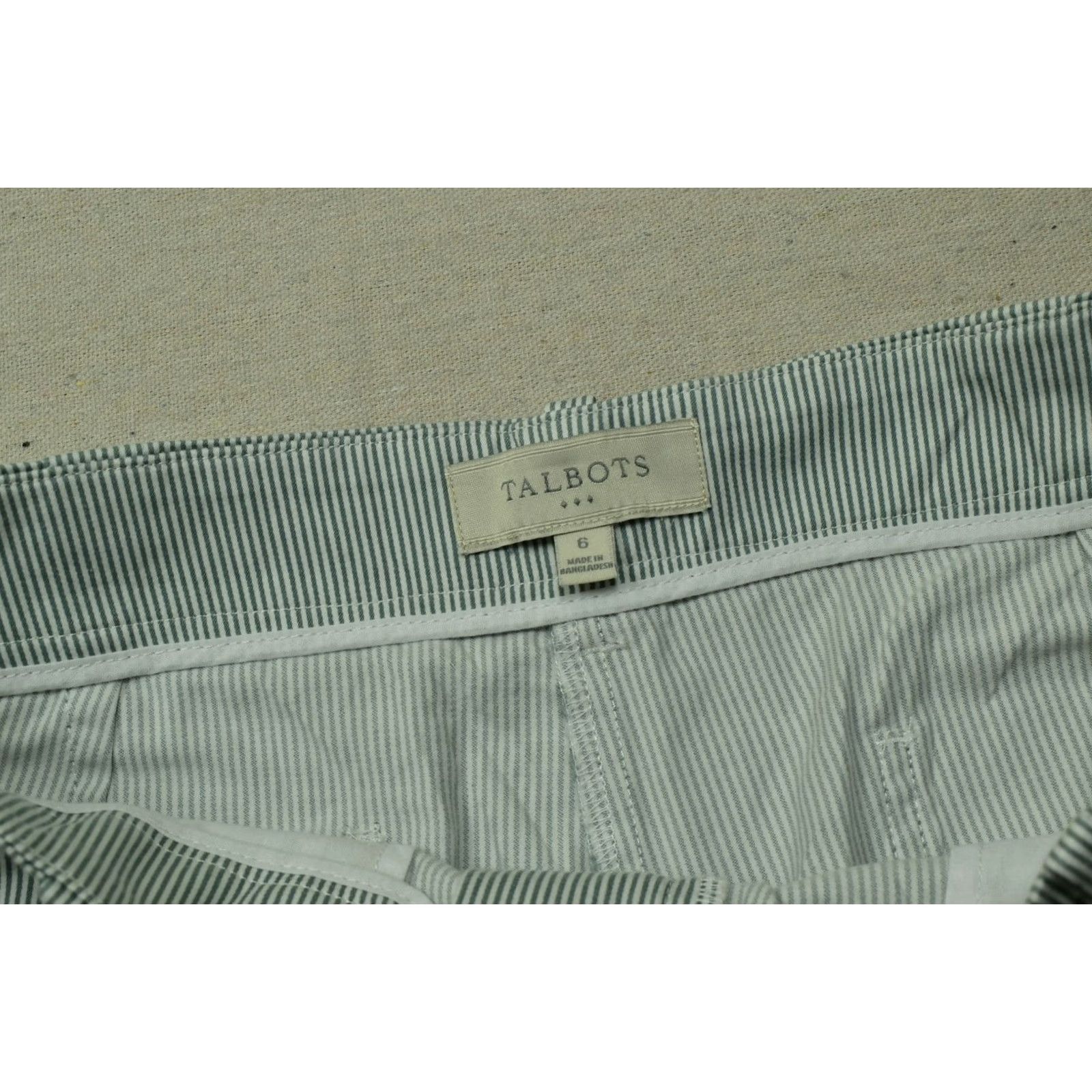 Talbots Talbots Women's Size 6 Blue White Seersucker Striped Straight Leg Chino Pants Size 28" / US 6 / IT 42 - 6 Thumbnail