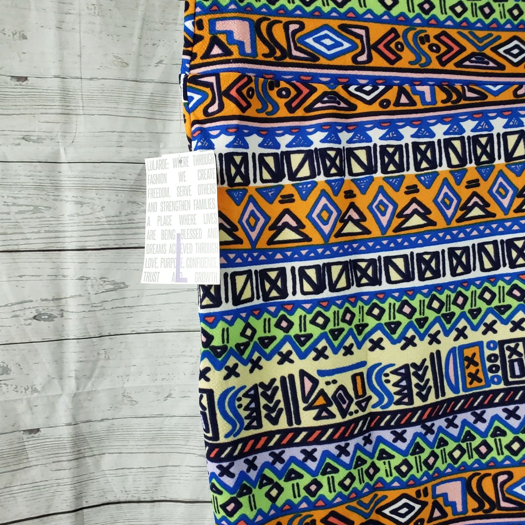 Vintage VINTAGE LuLaRoe Womens Cassie Skirt L Green Orange Pull On Casual Knee Length Floral Pattern Size 36" / US 14 / IT 50 - 3 Thumbnail