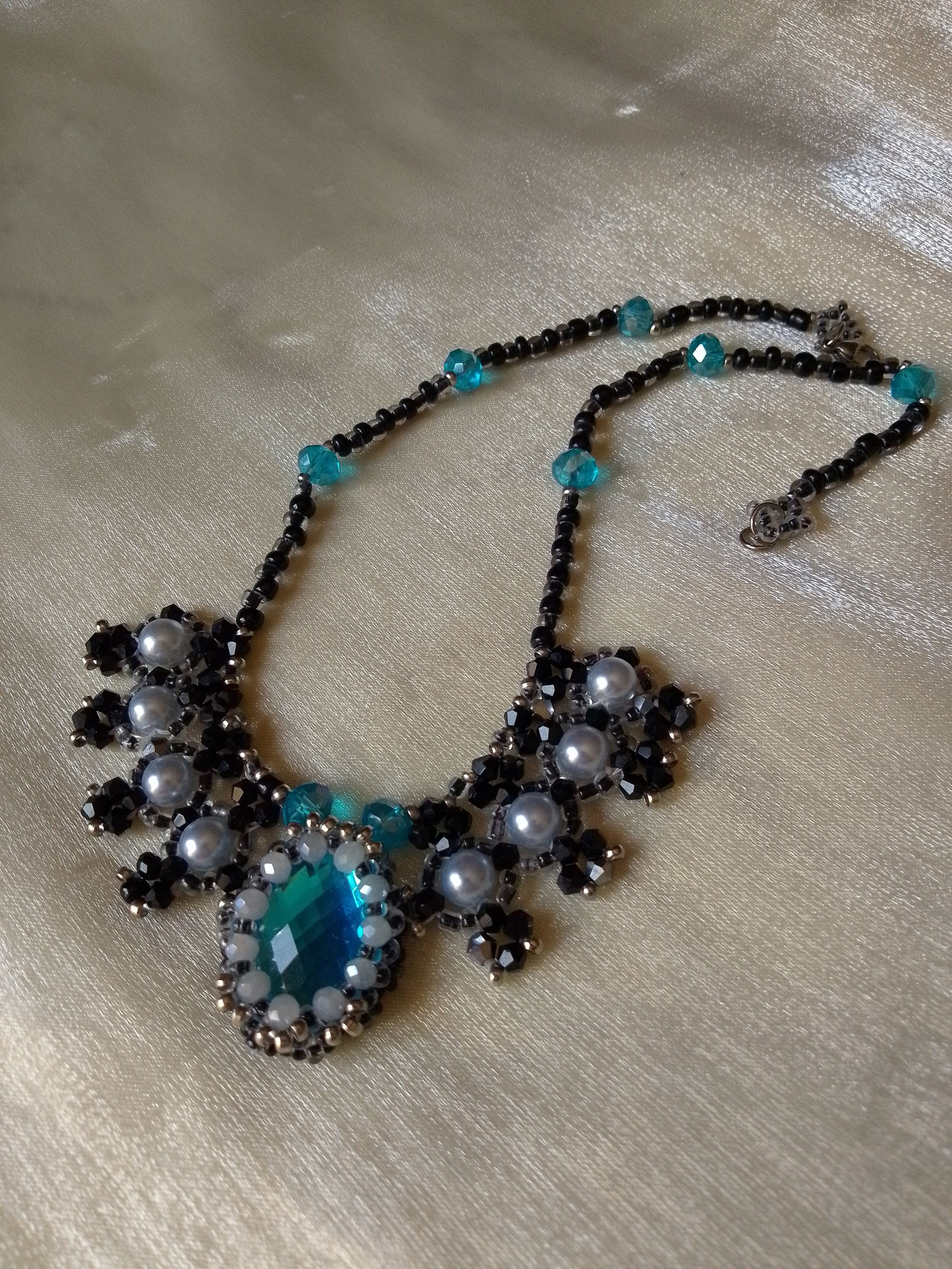 Handmade Necklace Black choker gothic victorian style Size ONE SIZE - 8 Thumbnail