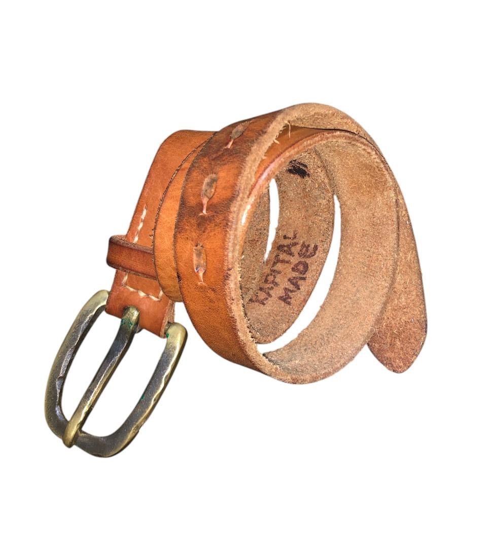 Japanese Brand Kapital Leather Belt Solib Brass Buckle Belt Size ONE SIZE - 4 Thumbnail