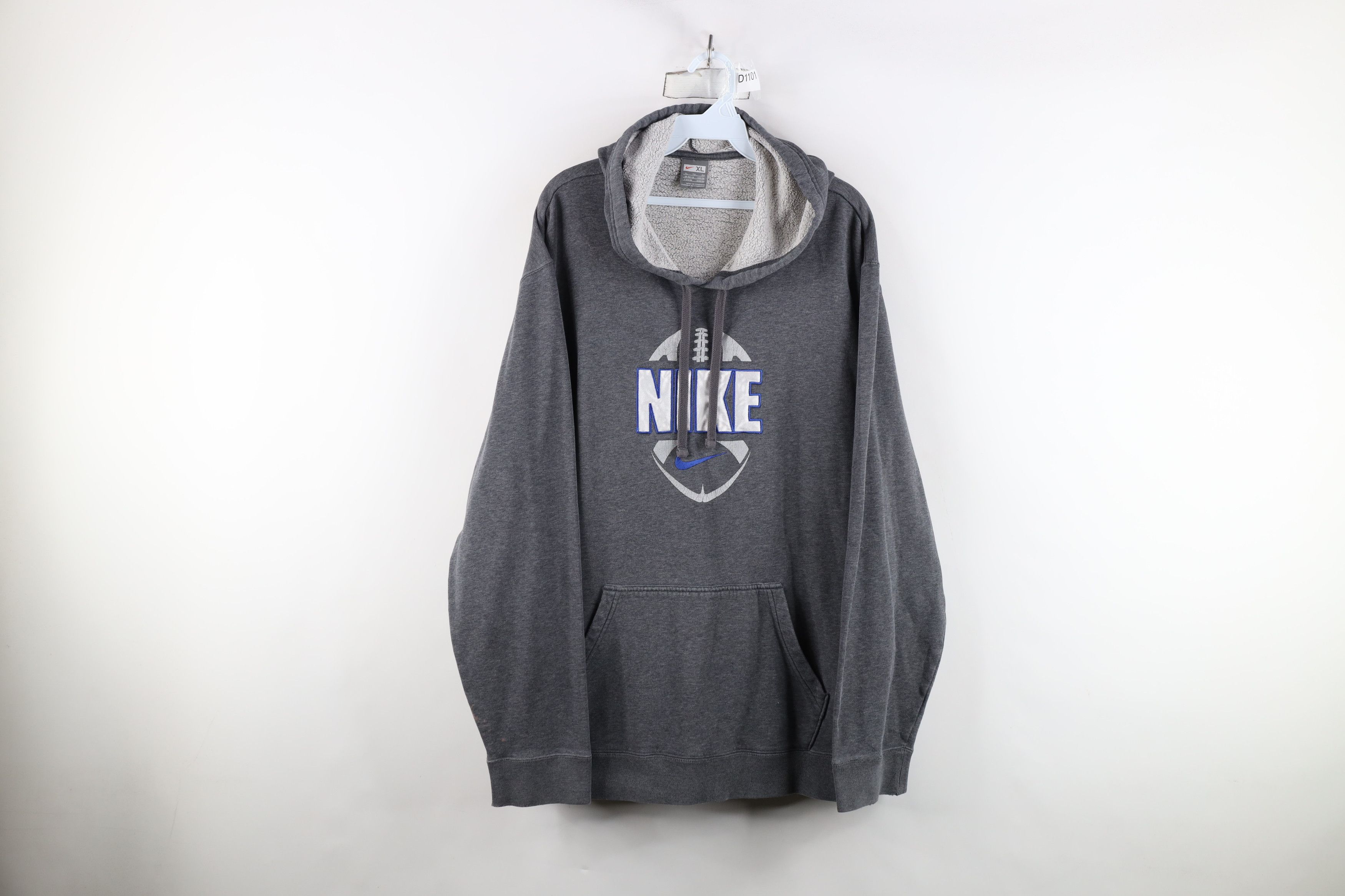 Nike × Vintage Vintage Nike Football Travis Scott Center Swoosh Hoodie Gray Size US XL / EU 56 / 4 - 1 Thumbnail