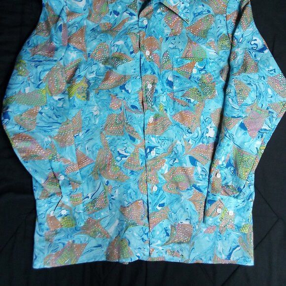 Sears Vintage Sears Kings Road Psychedelic Polyester Disco Shirt Size US L / EU 52-54 / 3 - 3 Thumbnail