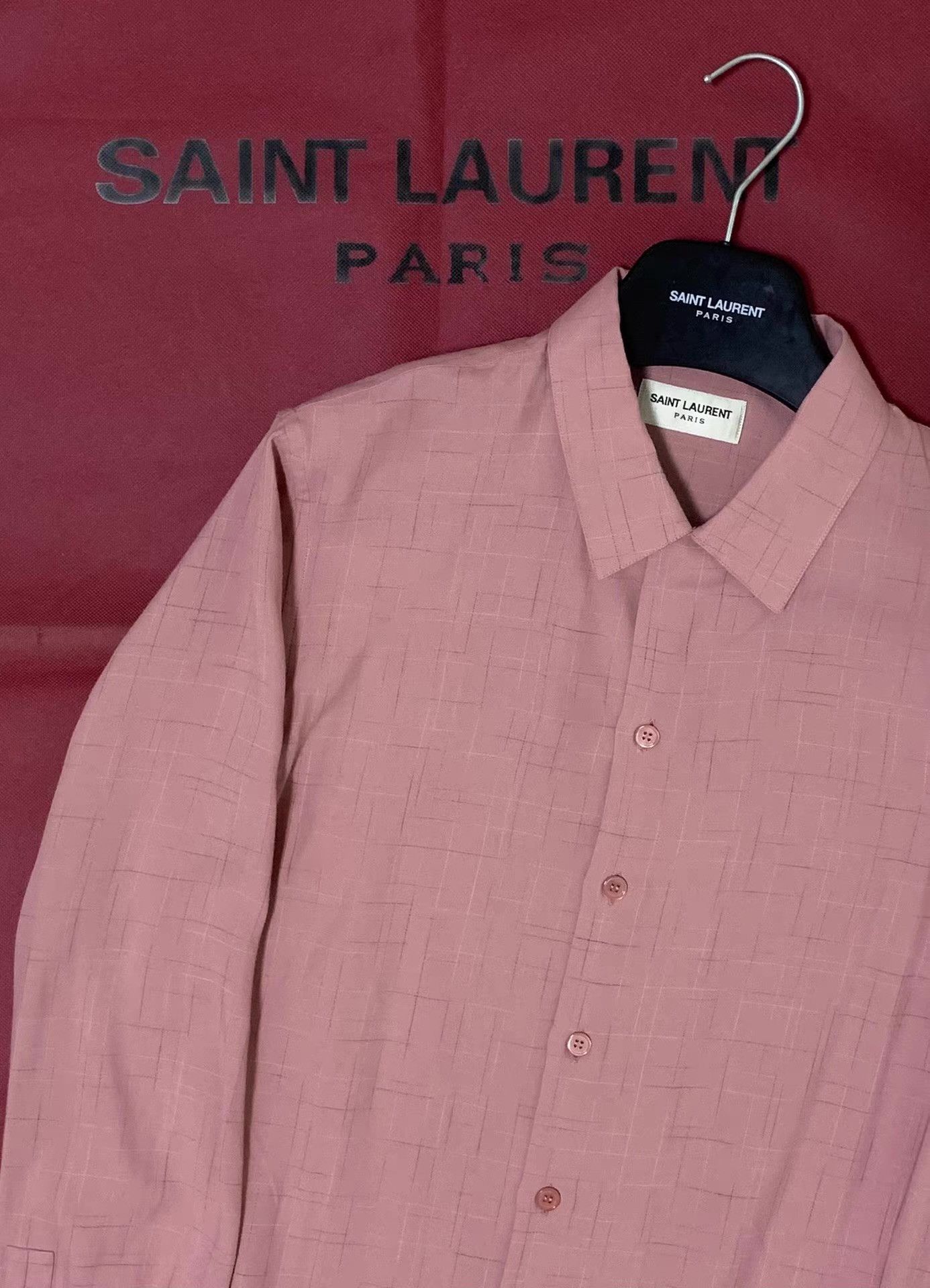 Saint Laurent Paris Saint Laurent SLP 14FW Runway Pink Cuban Q12 Size US L / EU 52-54 / 3 - 6 Thumbnail
