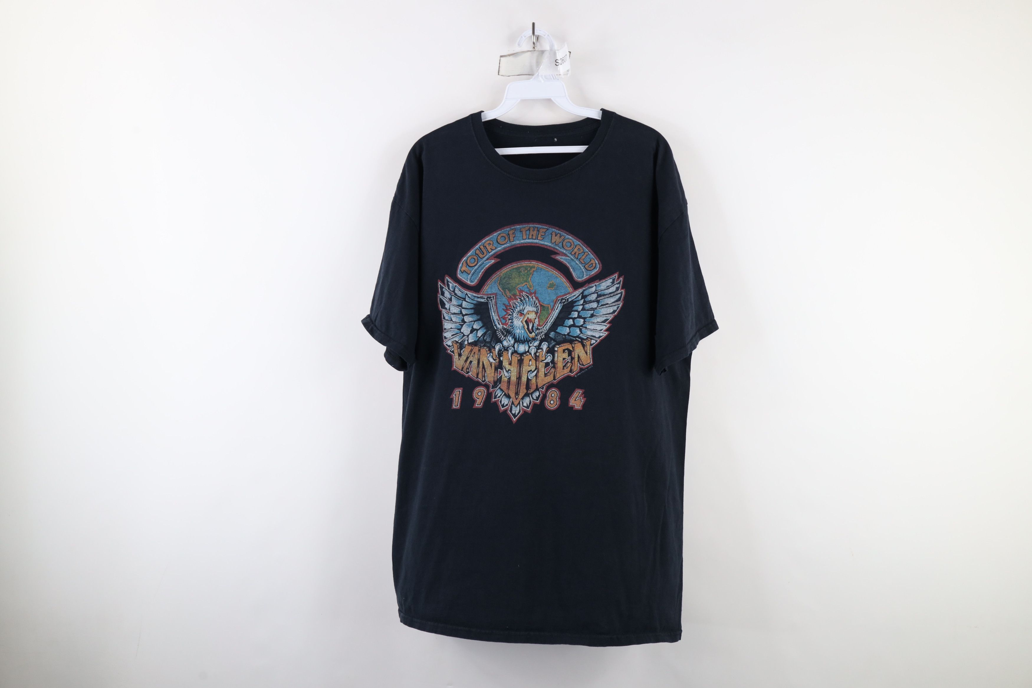 Vintage Vintage 80s 1984 Tour of the World Van Halen Band T-Shirt Size US XL / EU 56 / 4 - 1 Thumbnail