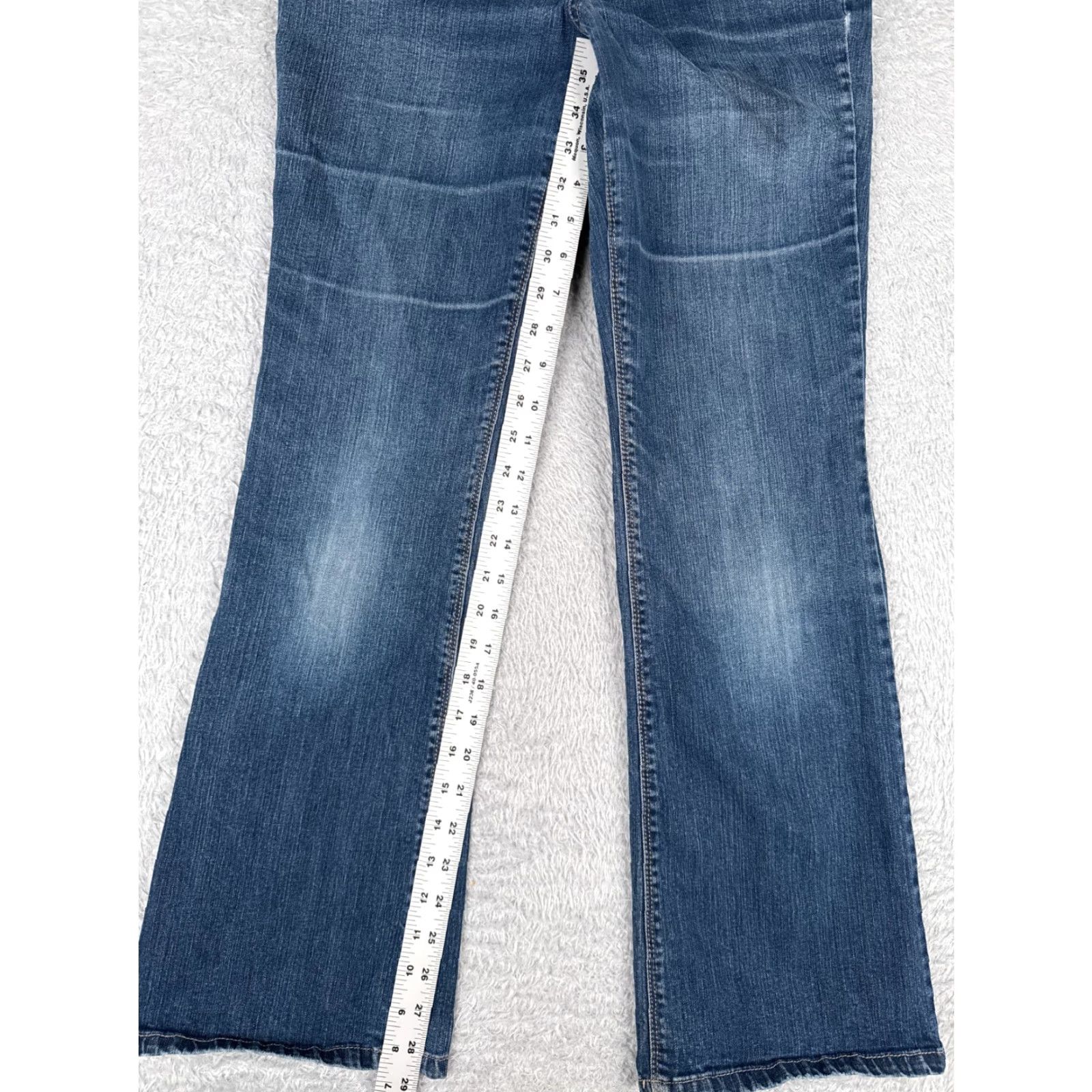 Denime Sonoma Jeans Womens 10 Blue Denim Flared Mid Rise 28x29 Cotton Stretch Jeans - City Theme, 5-Pocket, Dark Wash, Regular Size 32" / US 10 / IT 46 - 7 Thumbnail