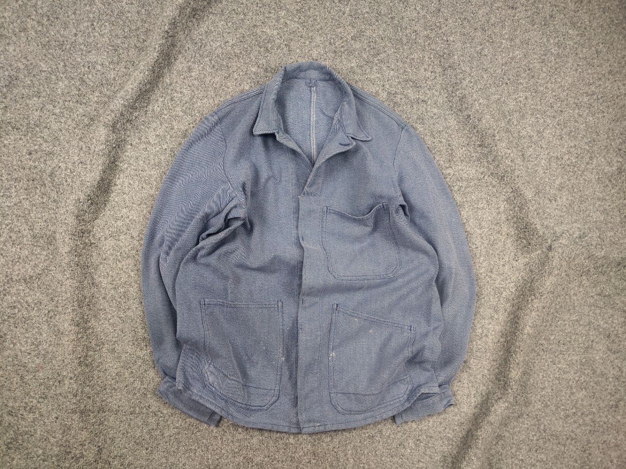 Vintage Vintage 70's German Work Sanfor Hickory Faded Chore Jacket Size US L / EU 52-54 / 3 - 1 Thumbnail