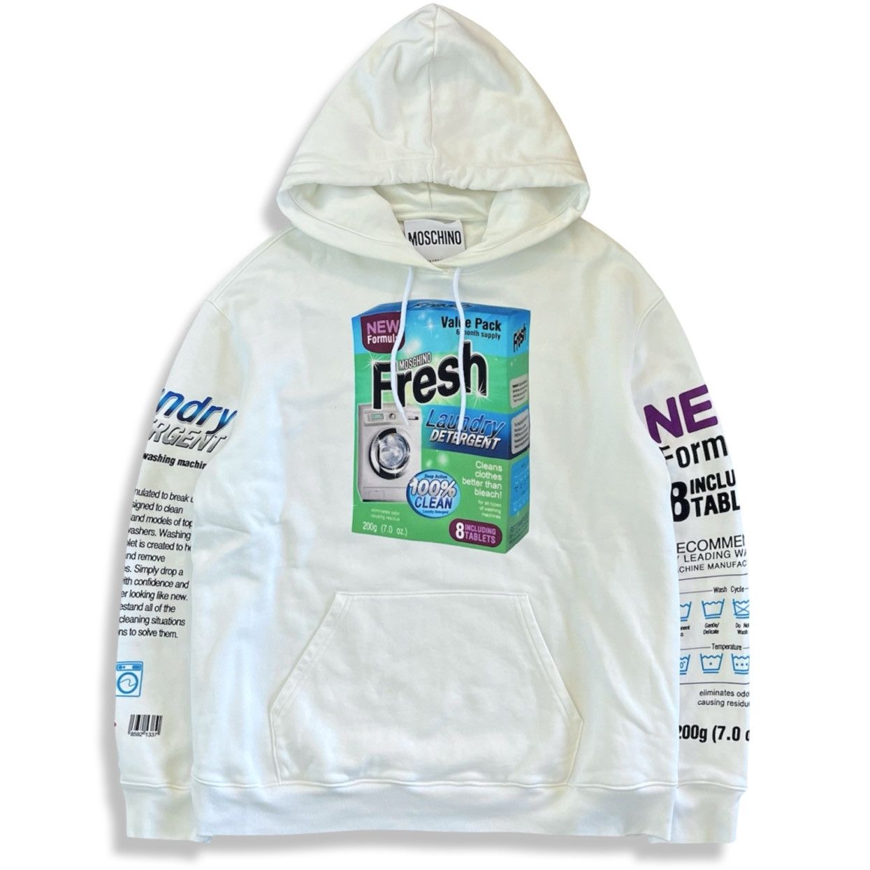 AW19 Moschino Laundry Detergent Pullover Hoodie